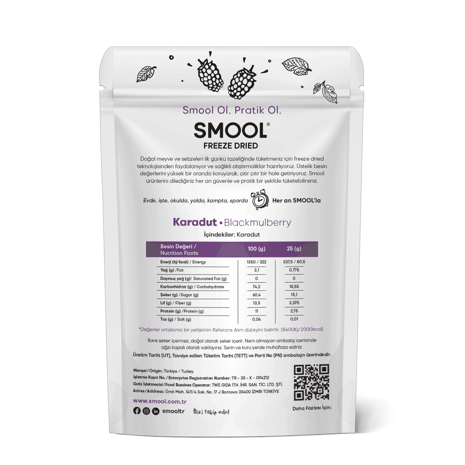 Freeze Dried Black Mulberry 25gr