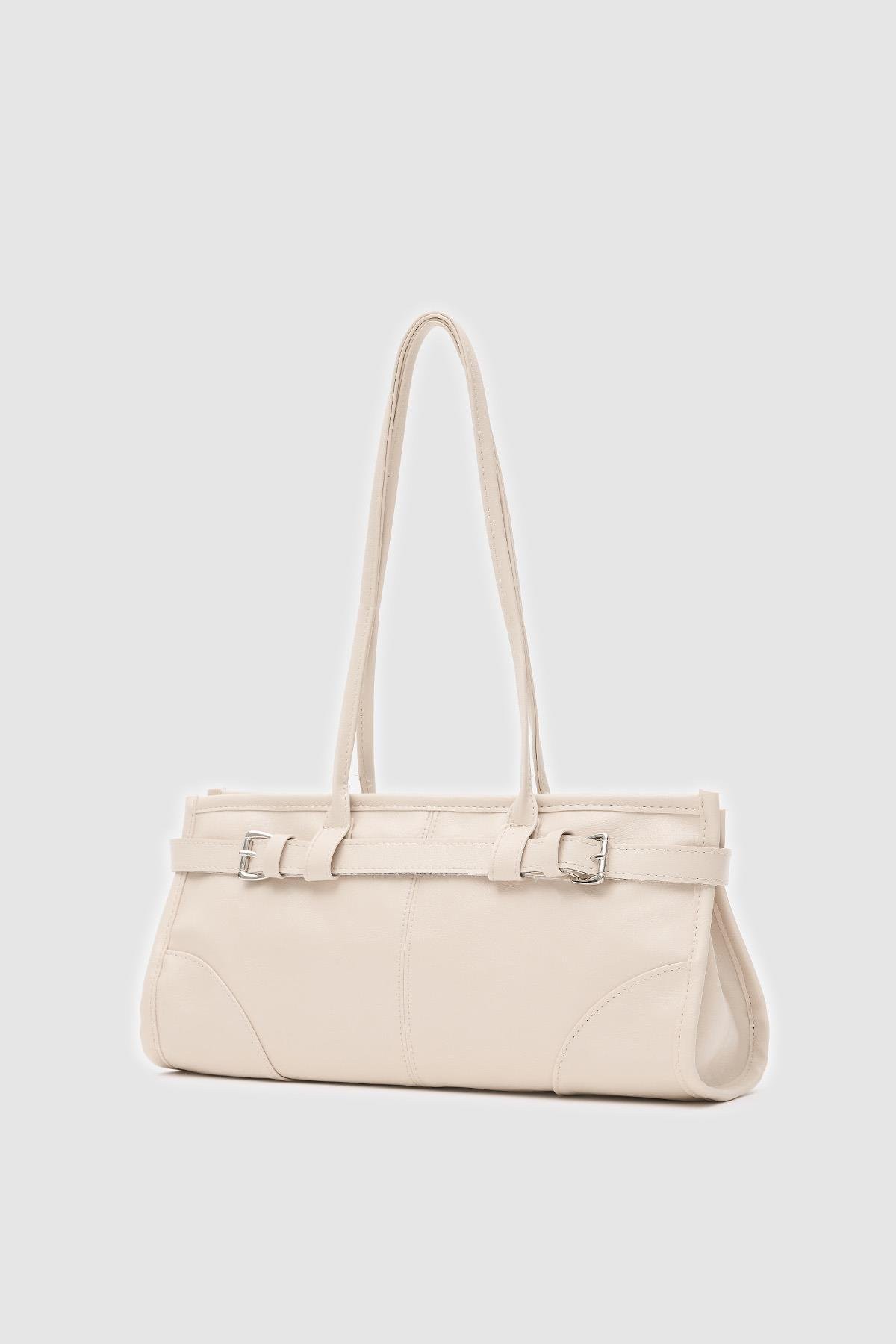 Bej Vintage Baget Çanta