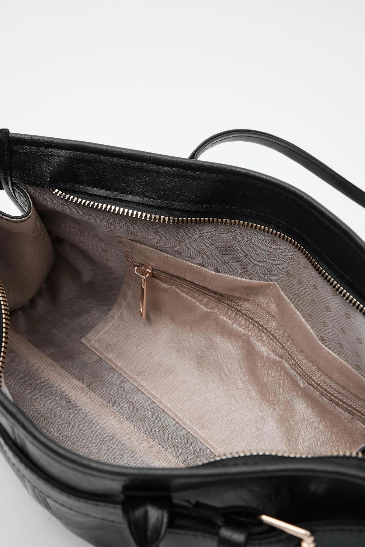 Siyah Vintage Baget Çanta