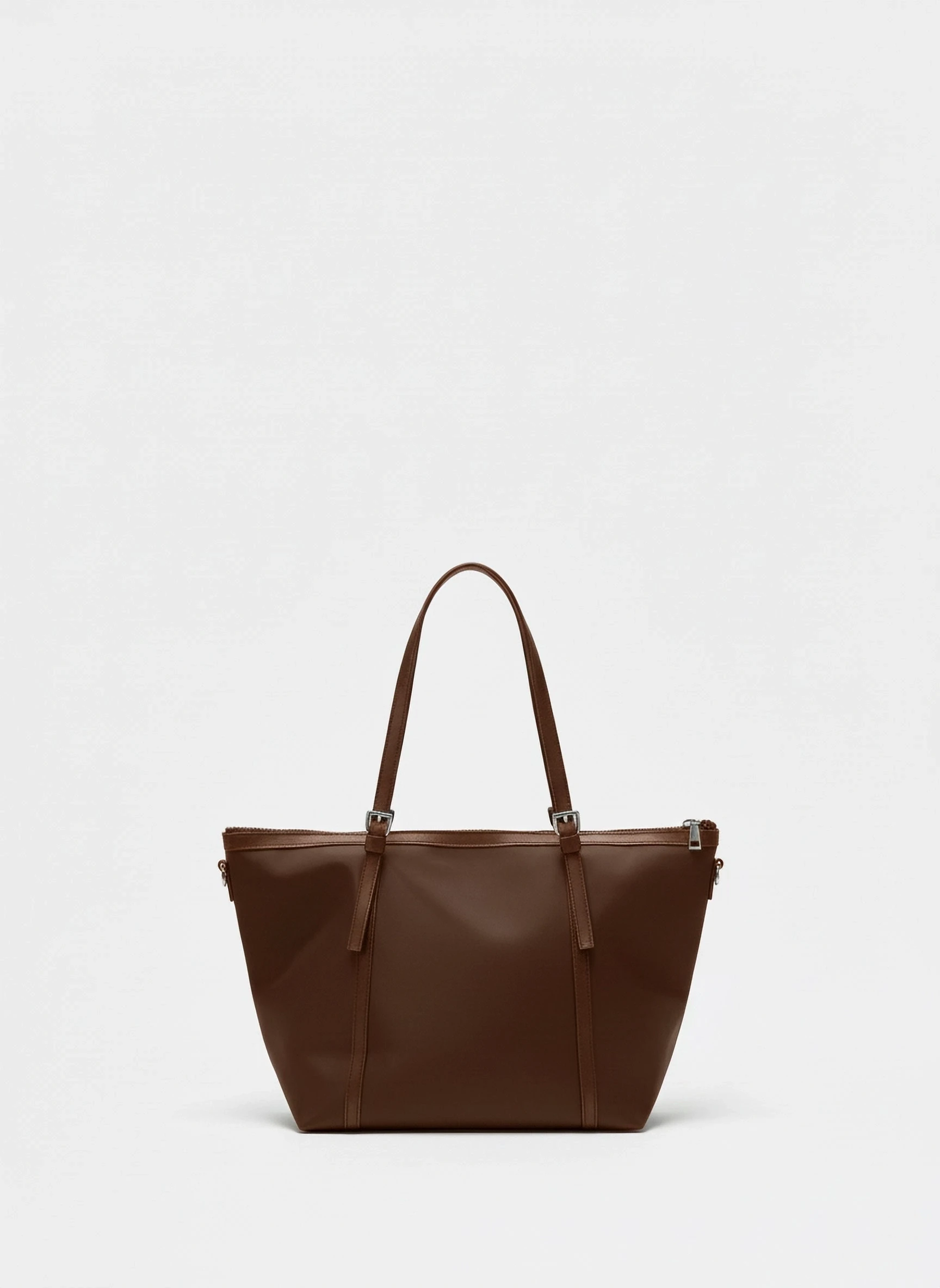 Çift Askılı Omuz Çantası - Koyu Kahverengi