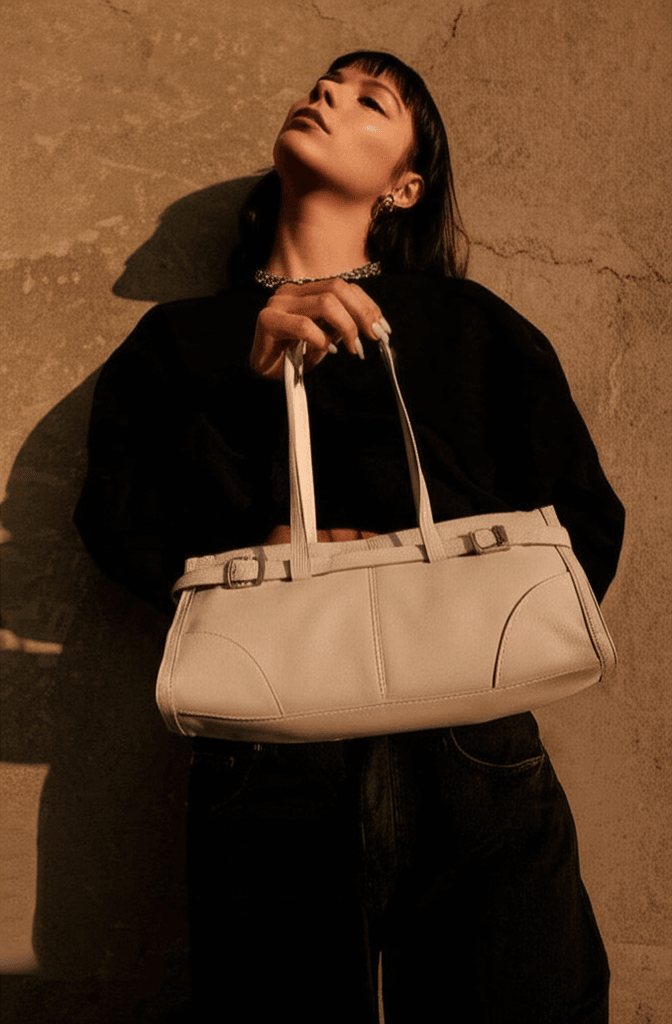 Bej Vintage Baget Çanta