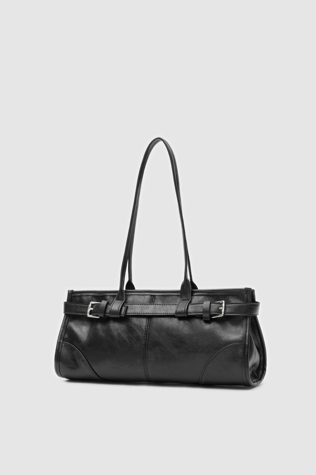 Siyah Vintage Baget Çanta