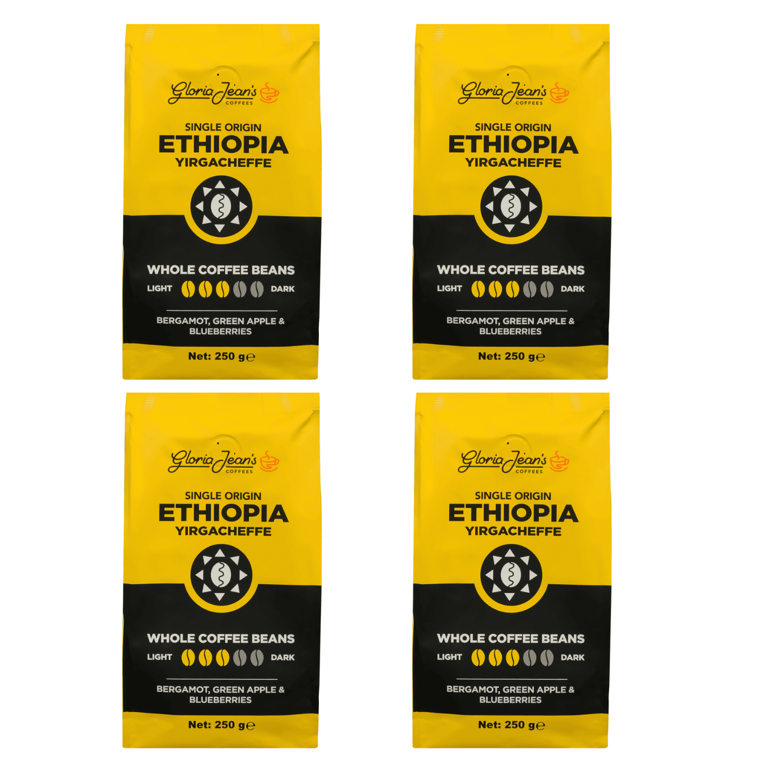 Gloria Jean's Ethiopia Yirgacheffe 250 Gr 4'lü Paket