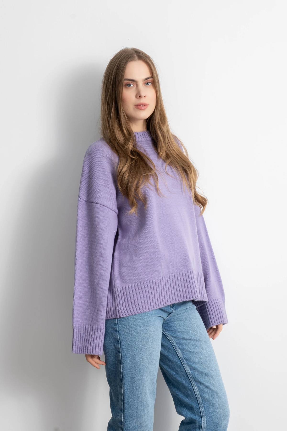 Kadın Oversize Basic Triko Kazak