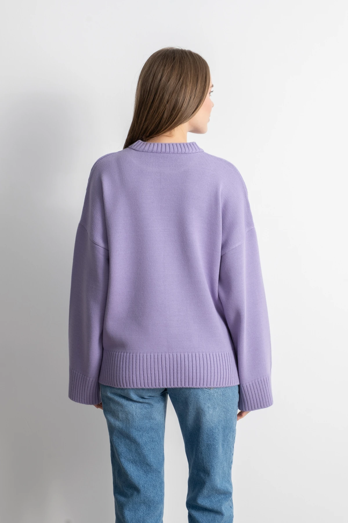 Kadın Oversize Basic Triko Kazak