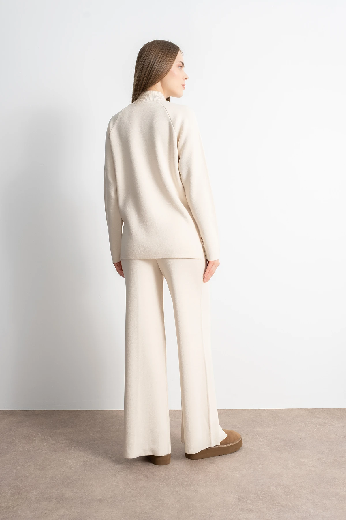 Kadın Kabartma Detaylı Triko Takım