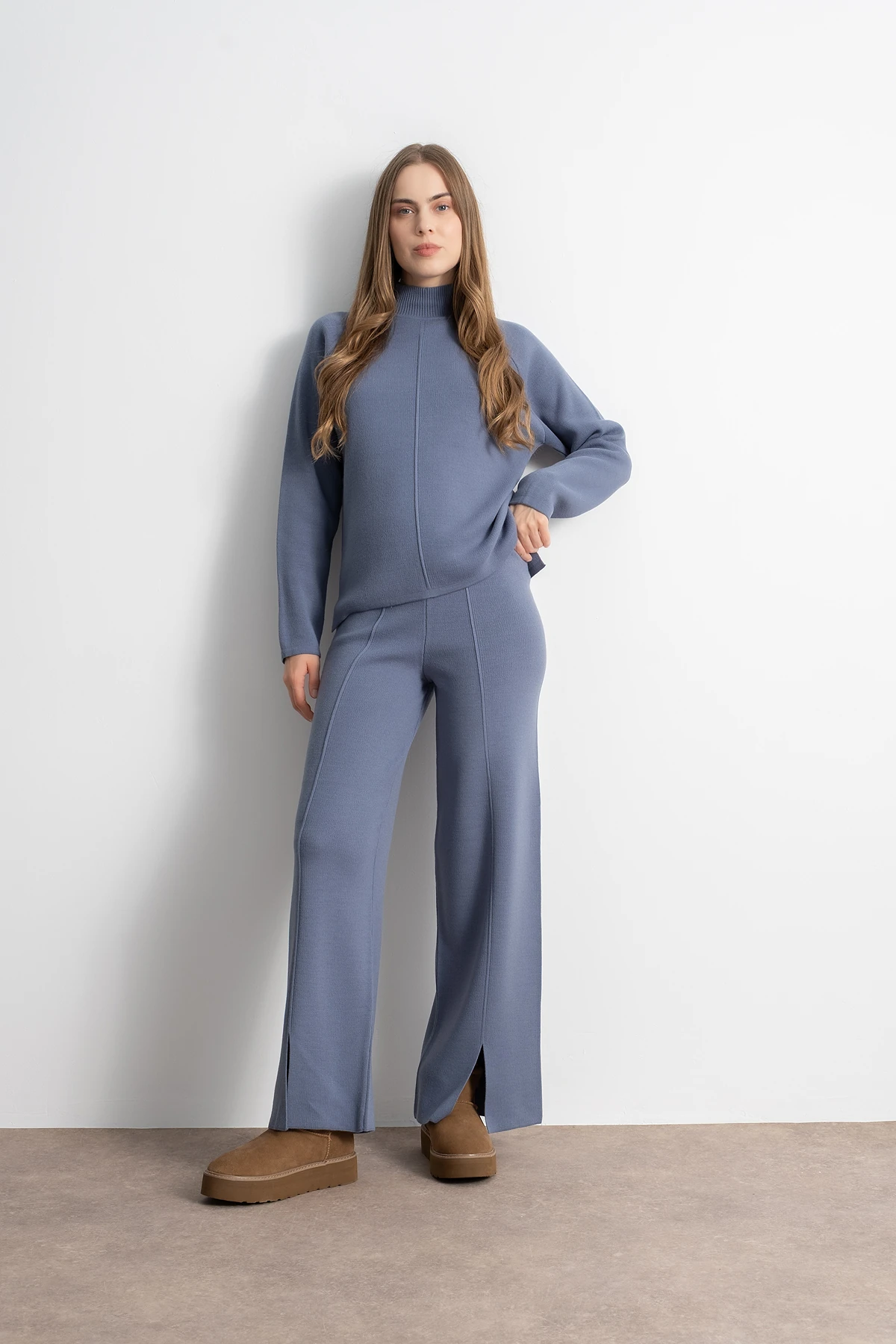 Kadın Kabartma Detaylı Triko Takım image