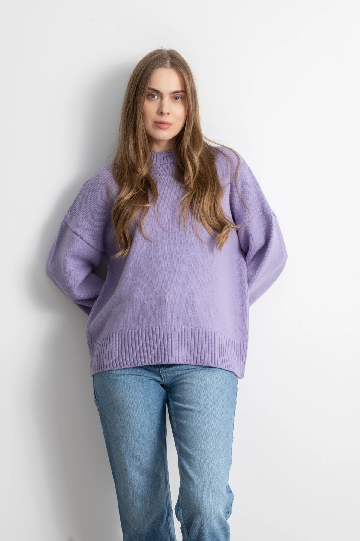 Kadın Oversize Basic Triko Kazak