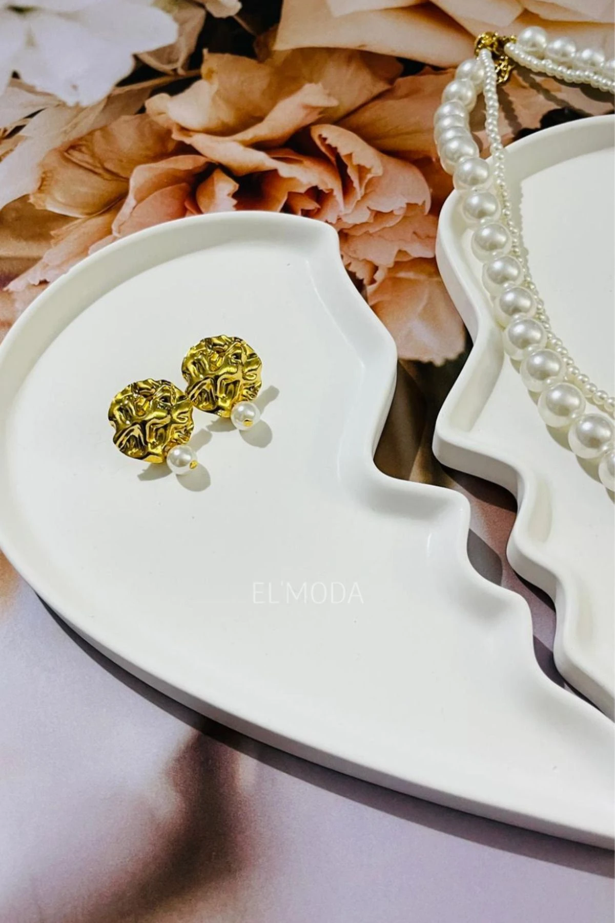 Birleşen Kalp Dekoratif Takı Tabağı, Sunumluk, Mumluk, Takı Çekim Standı, Kırık Kalp Dekoratif Tabak