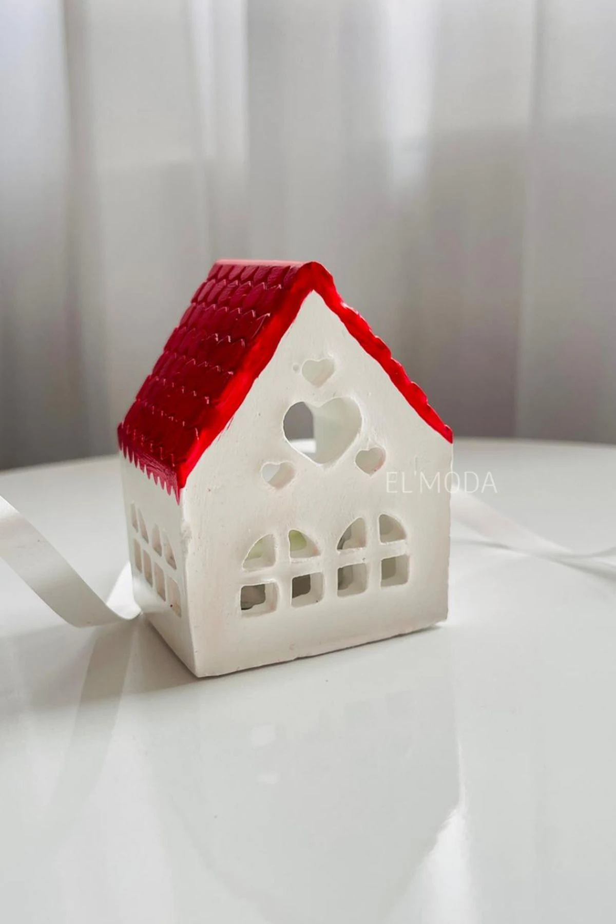 Romantik Sevgililer Günü Hediye Seti-Kalp Detaylı Sevgili Biblo, Aşk Evi Mumluk