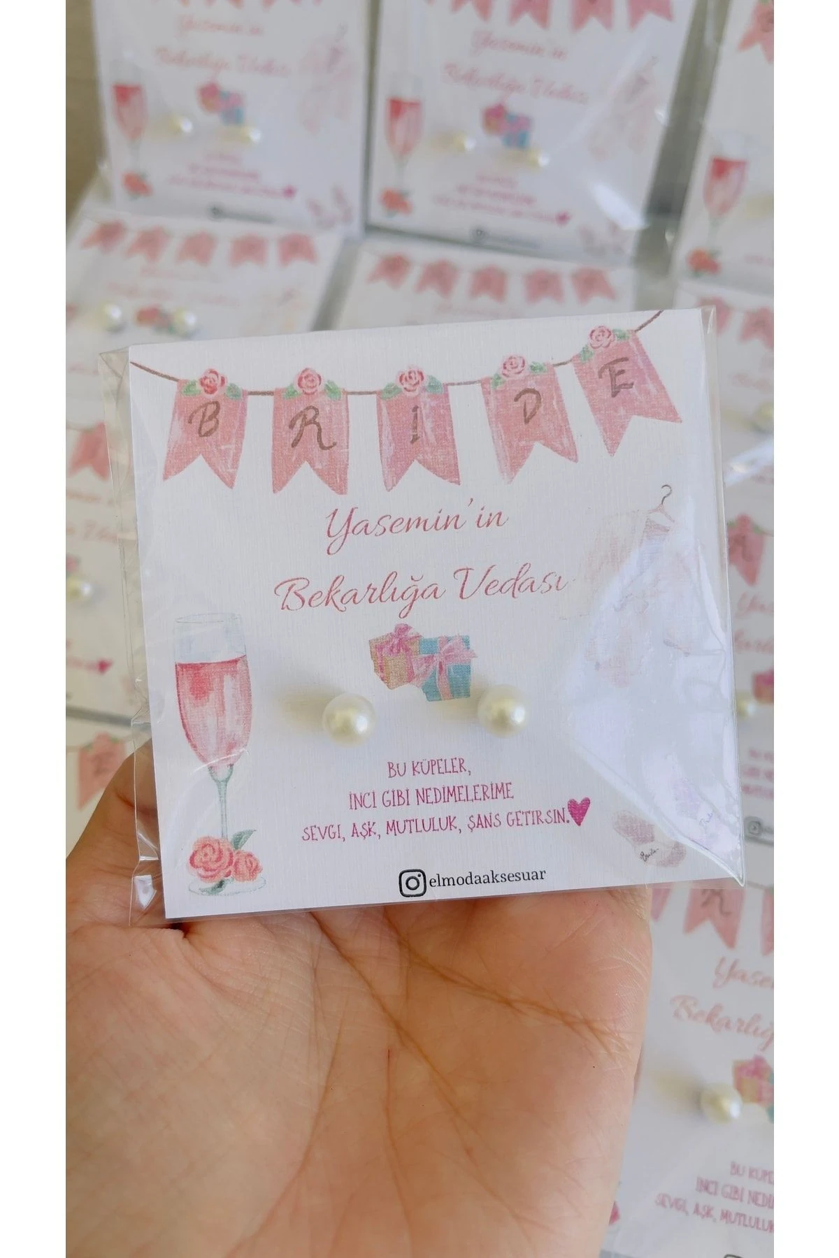 Inci Küpe-nedime Küpesi Bekarlığa Veda Kına Gecesi Düğün Nedime Hediyesi / 25’li
