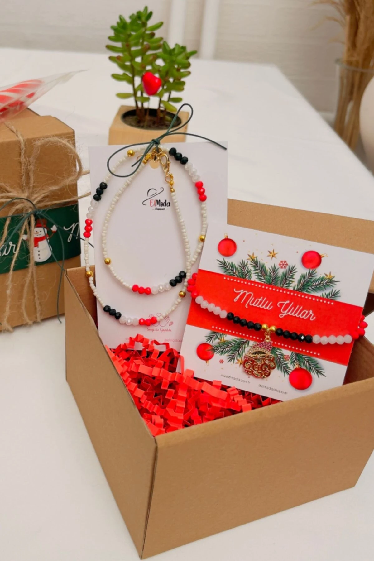 Yılbaşı Konsept Kolye Bileklik Seti-yılbaşı Hediye Kutusu