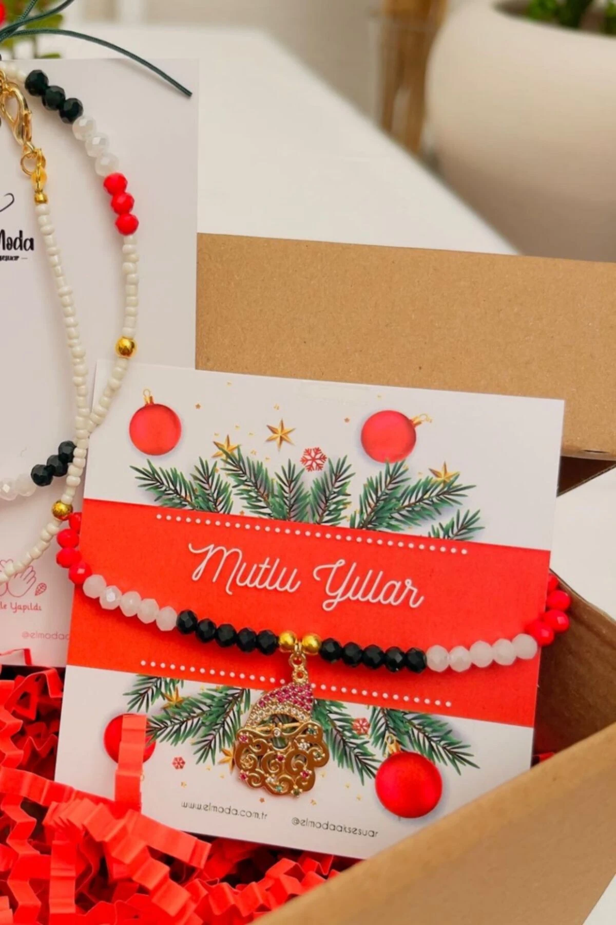 Yılbaşı Konsept Kolye Bileklik Seti-yılbaşı Hediye Kutusu