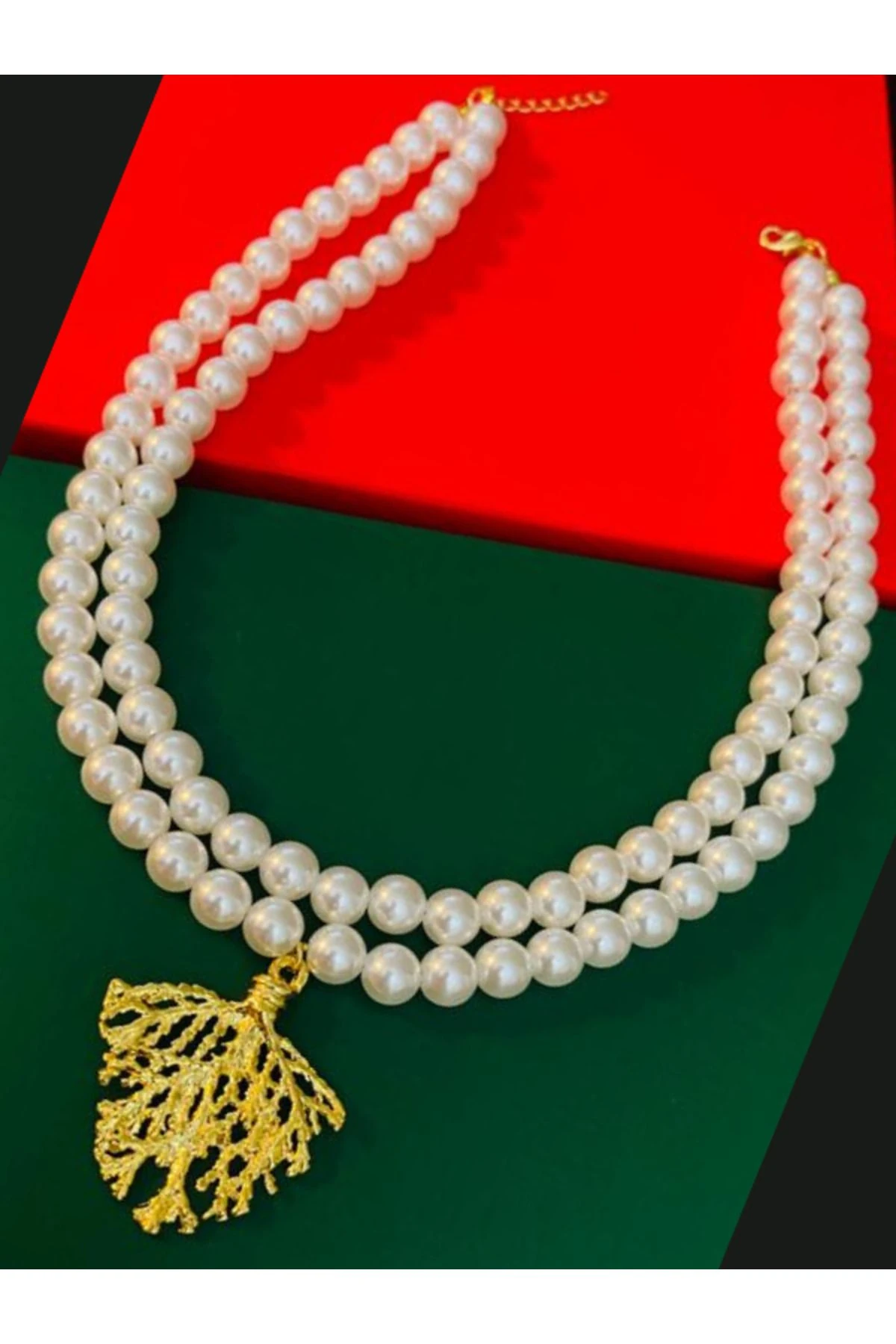 İnci Kolye - Altın Kaplama İnci Kolye - Choker İnci Kolye - İnci Gerdanlık