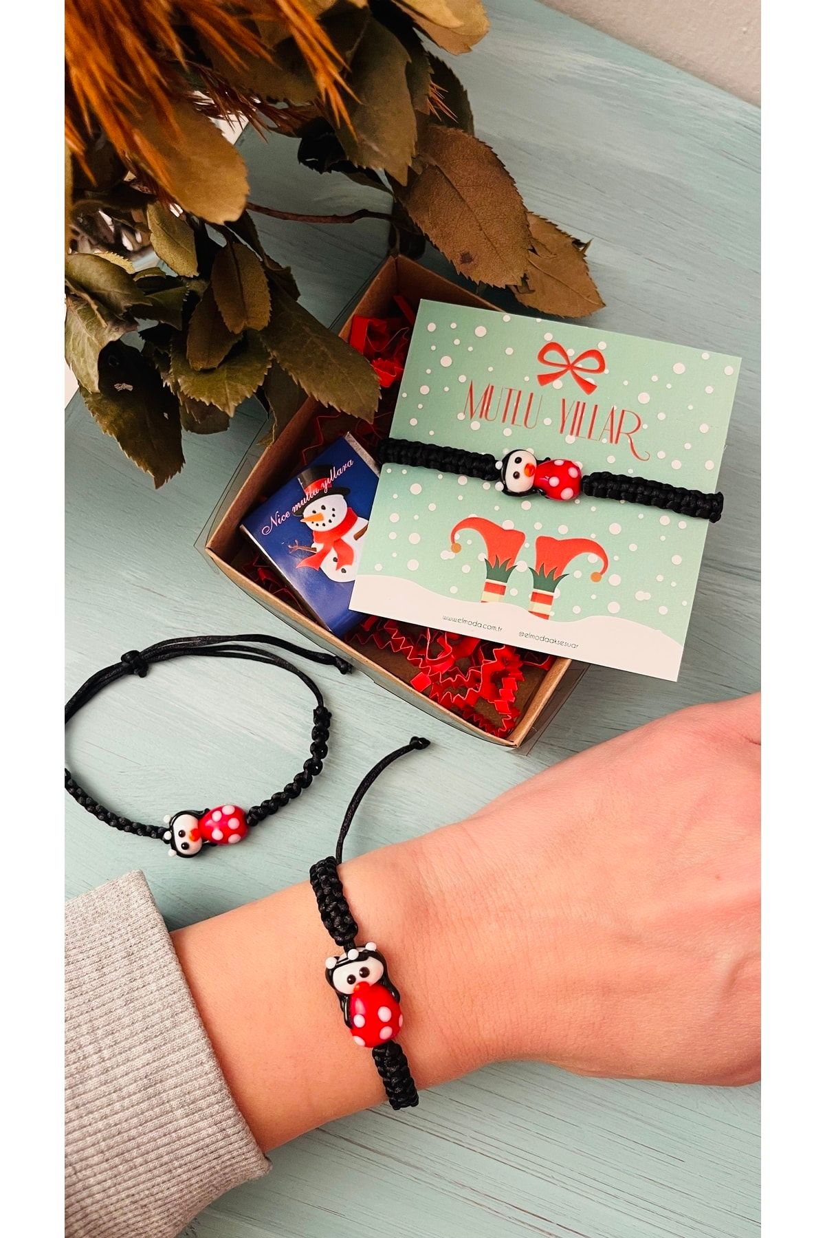 Yılbaşı Hediyesi - Murano Cam Bileklik - Ayarlanabilir Bileklik - Hediyelik Bileklik