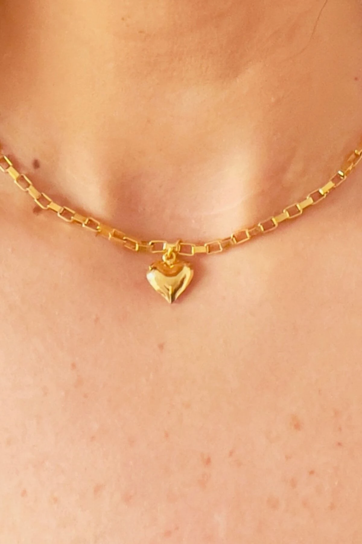 Altın Kaplama Kalpli Kolye Bileklik Küpe Takımı