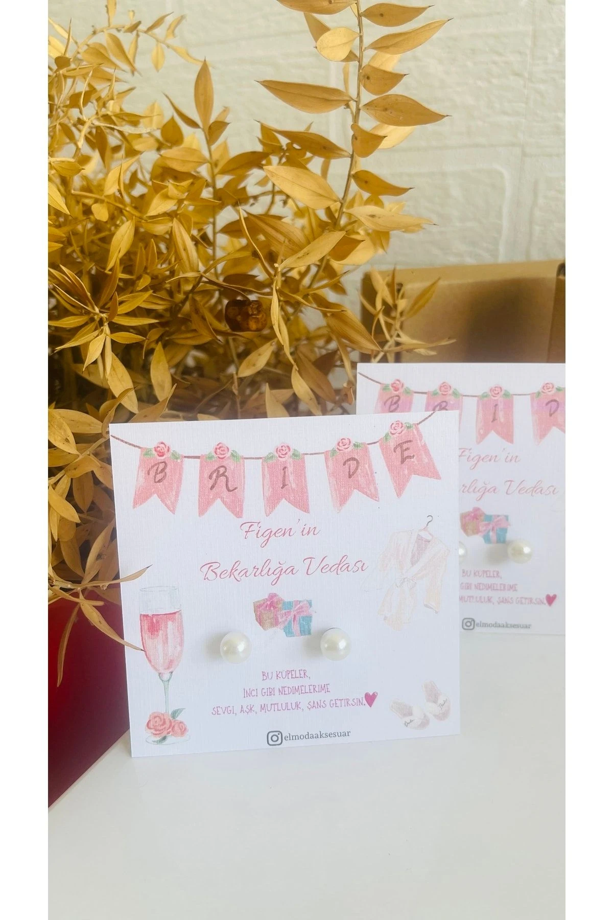 Inci Küpe-nedime Küpesi Bekarlığa Veda Kına Gecesi Düğün Nedime Hediyesi / 25’li
