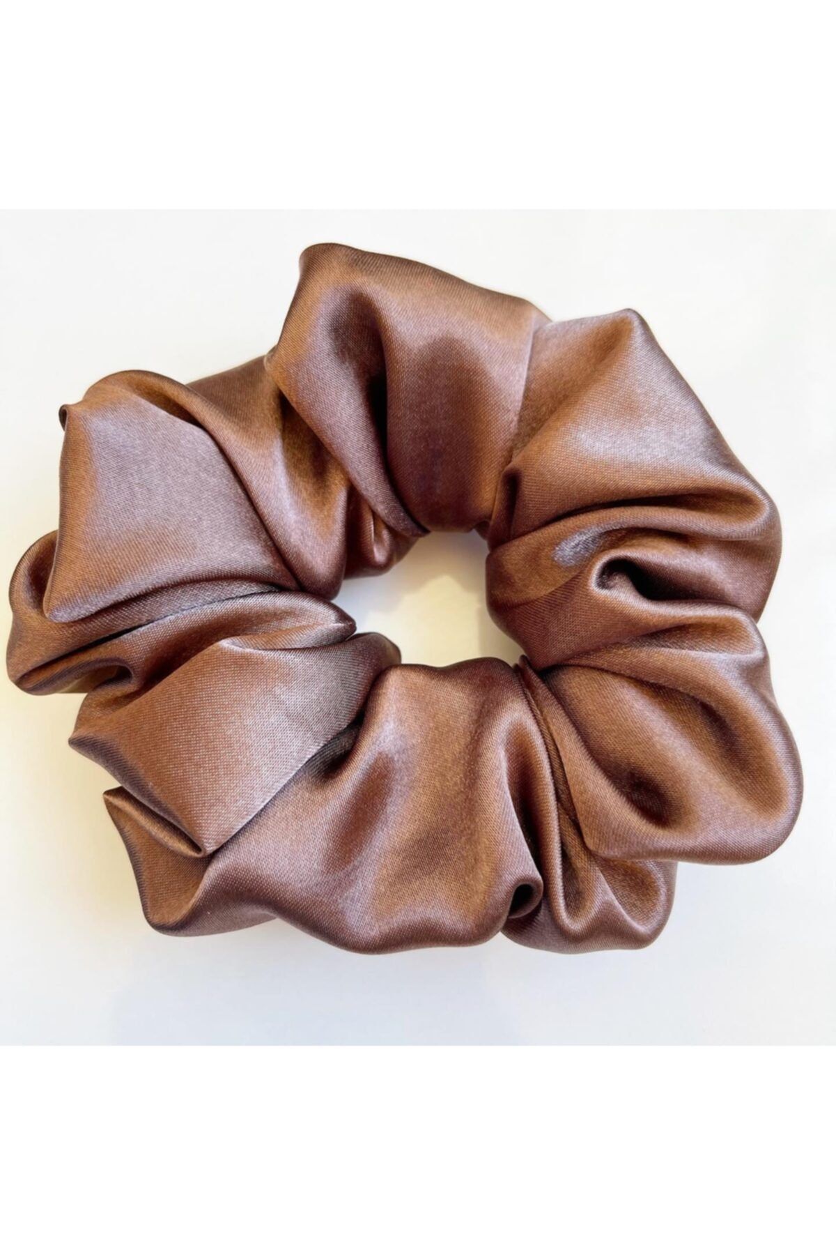 Saten Lastikli Toka / 2’li Set/ Kahve-bej