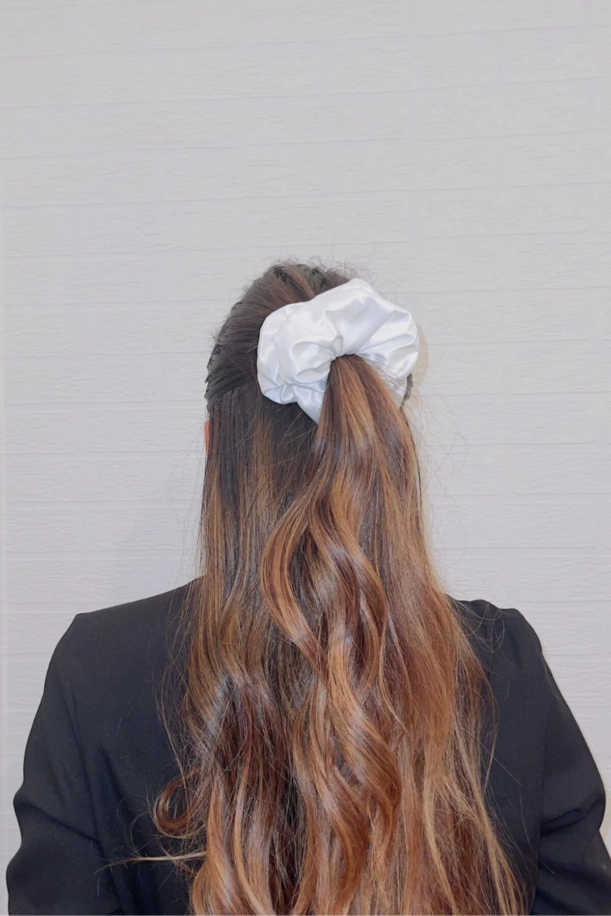 Büyük Boy Beyaz Saten Lastikli Toka