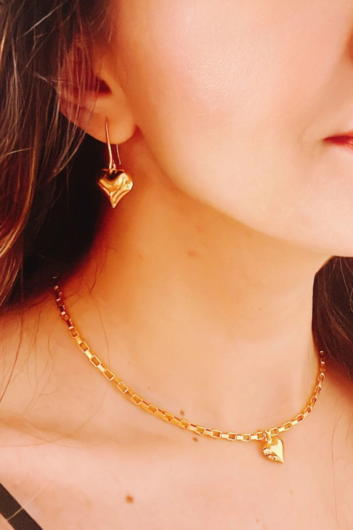 Altın Kaplama Kalpli Kolye