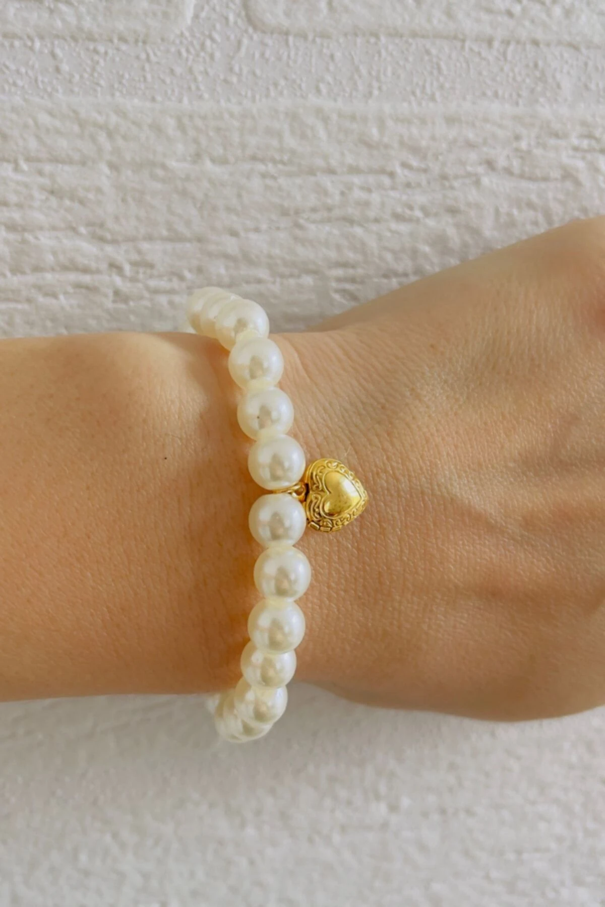 Altın Kaplama Açılır Kalpli Inci Kolye Bileklik Takımı