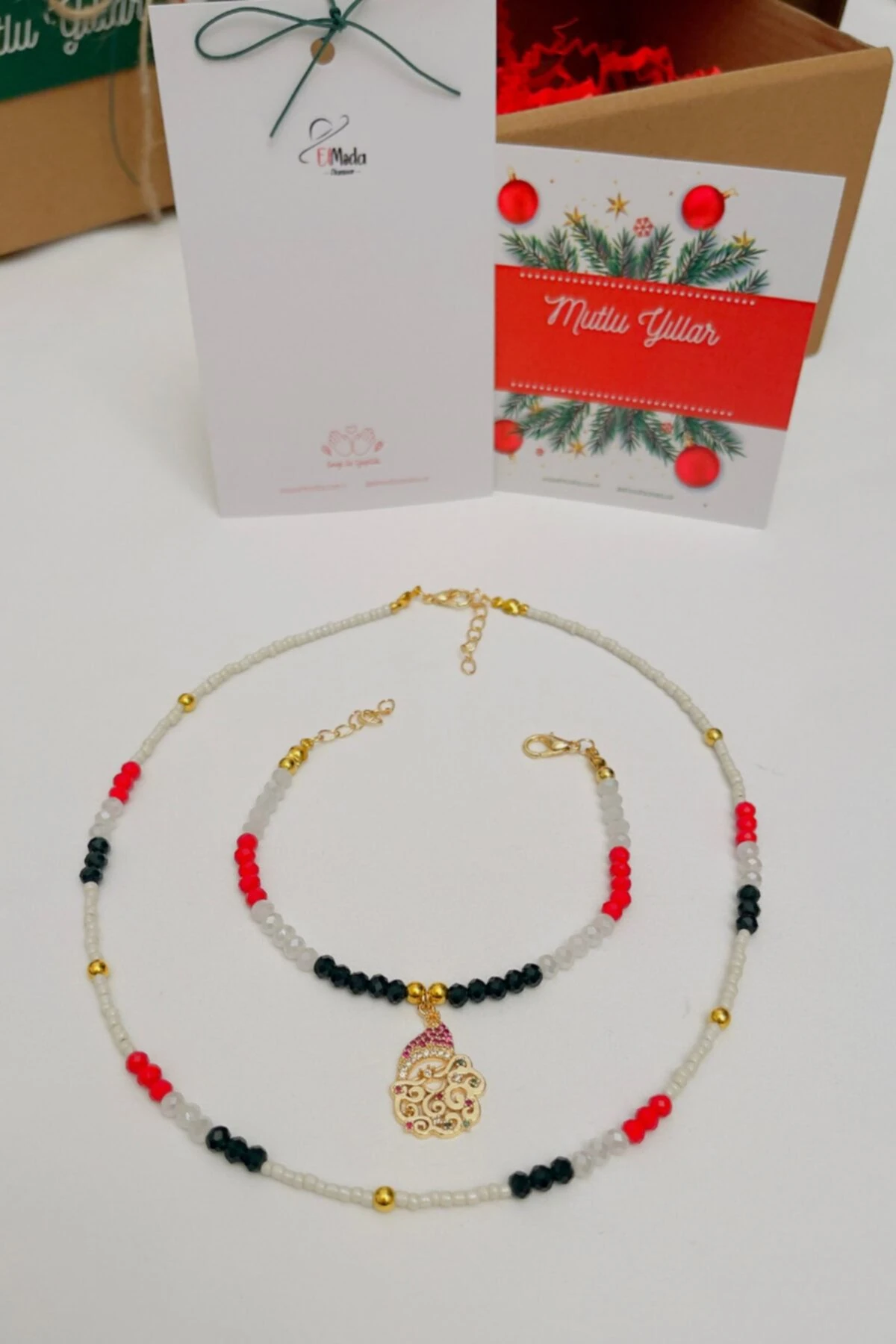Yılbaşı Konsept Kolye Bileklik Seti-yılbaşı Hediye Kutusu