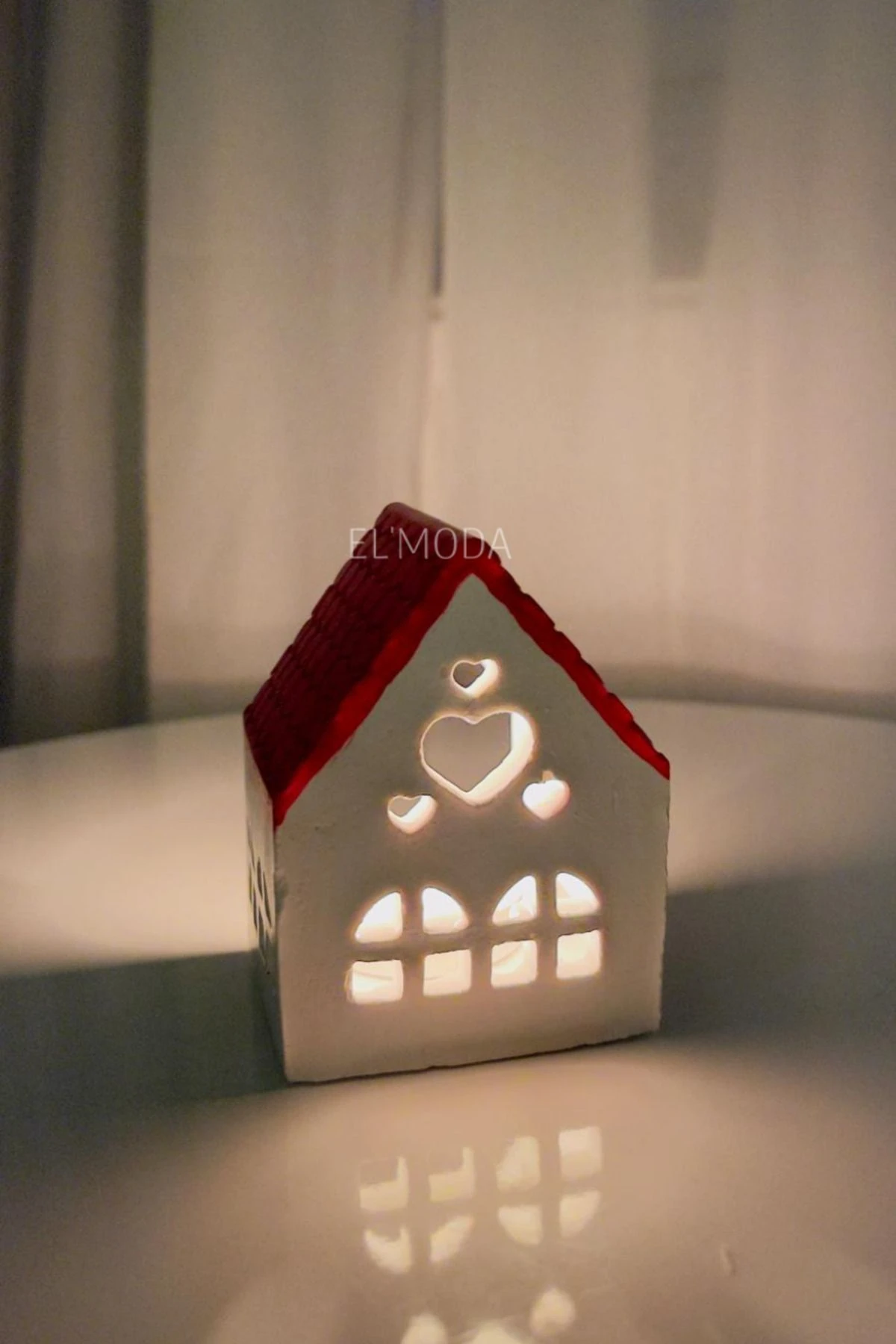 Romantik Sevgililer Günü Hediye Seti-Kalp Detaylı Sevgili Biblo, Aşk Evi Mumluk