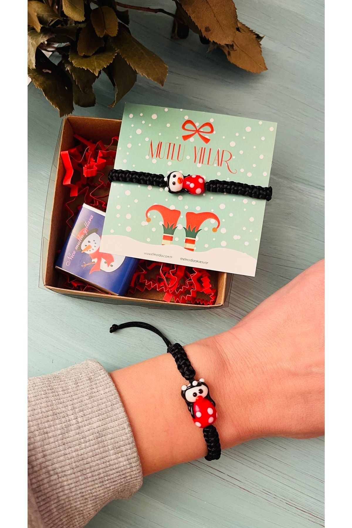 Yılbaşı Hediyesi - Murano Cam Bileklik - Ayarlanabilir Bileklik - Hediyelik Bileklik