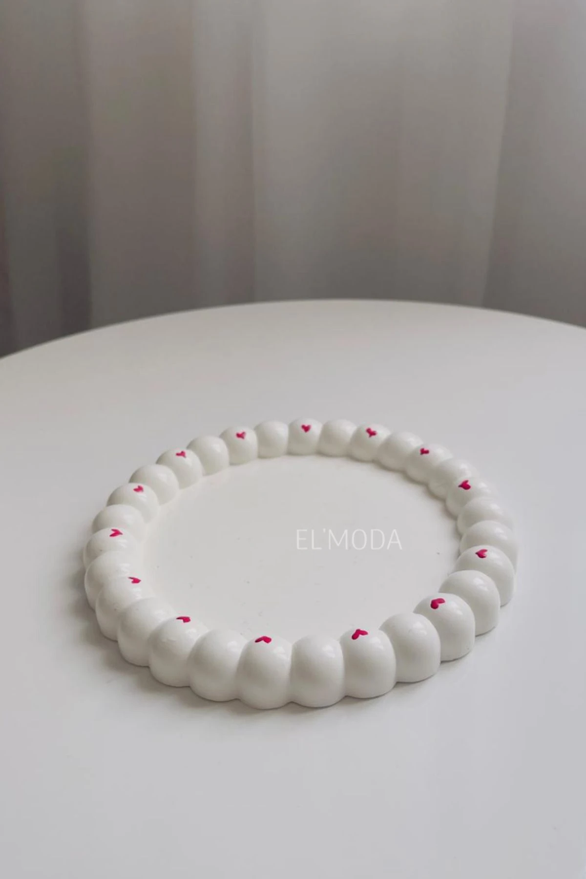 Kalp Desenli Bulut ve Bubble Takı Tabağı & Vazo