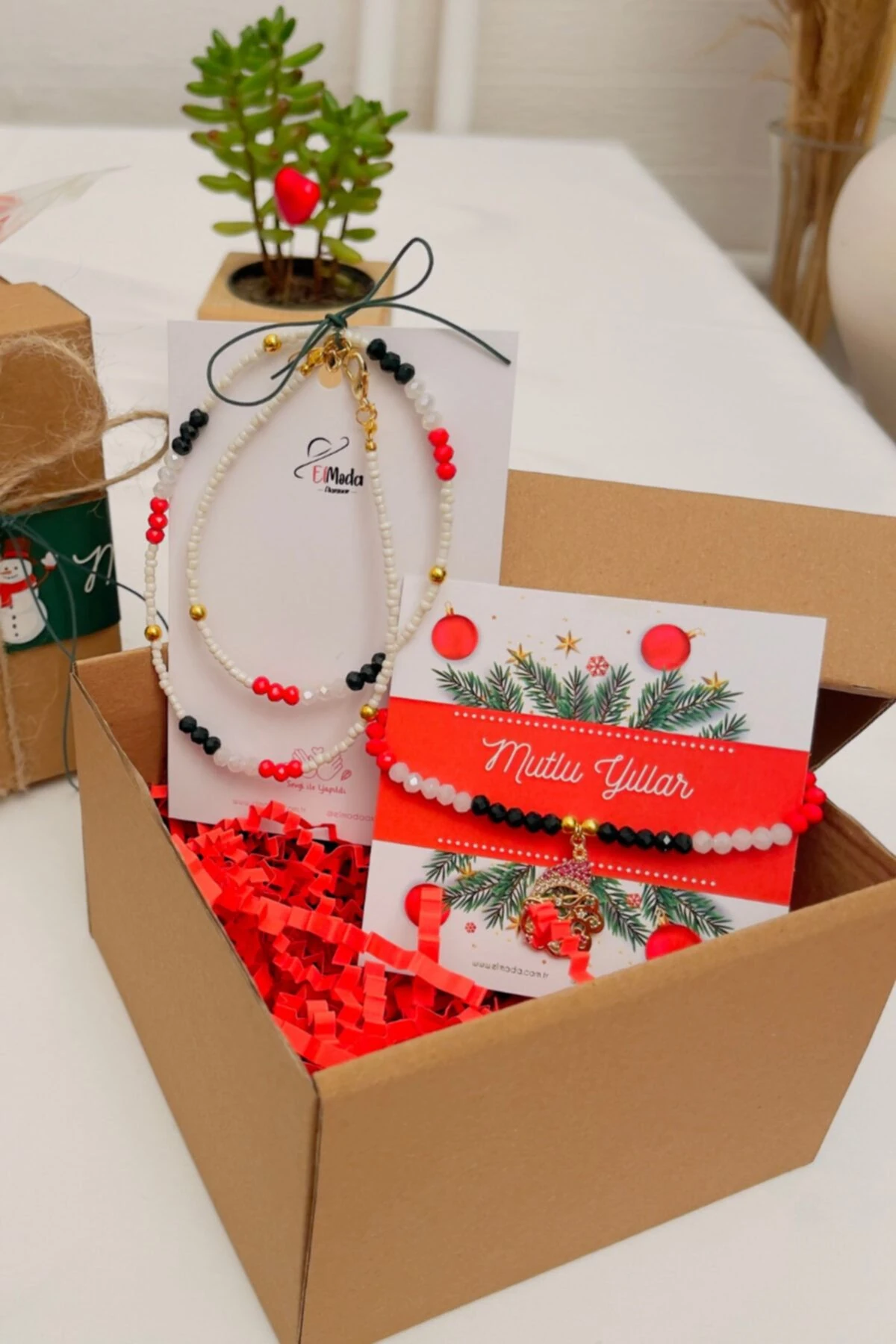 Yılbaşı Konsept Kolye Bileklik Seti-yılbaşı Hediye Kutusu
