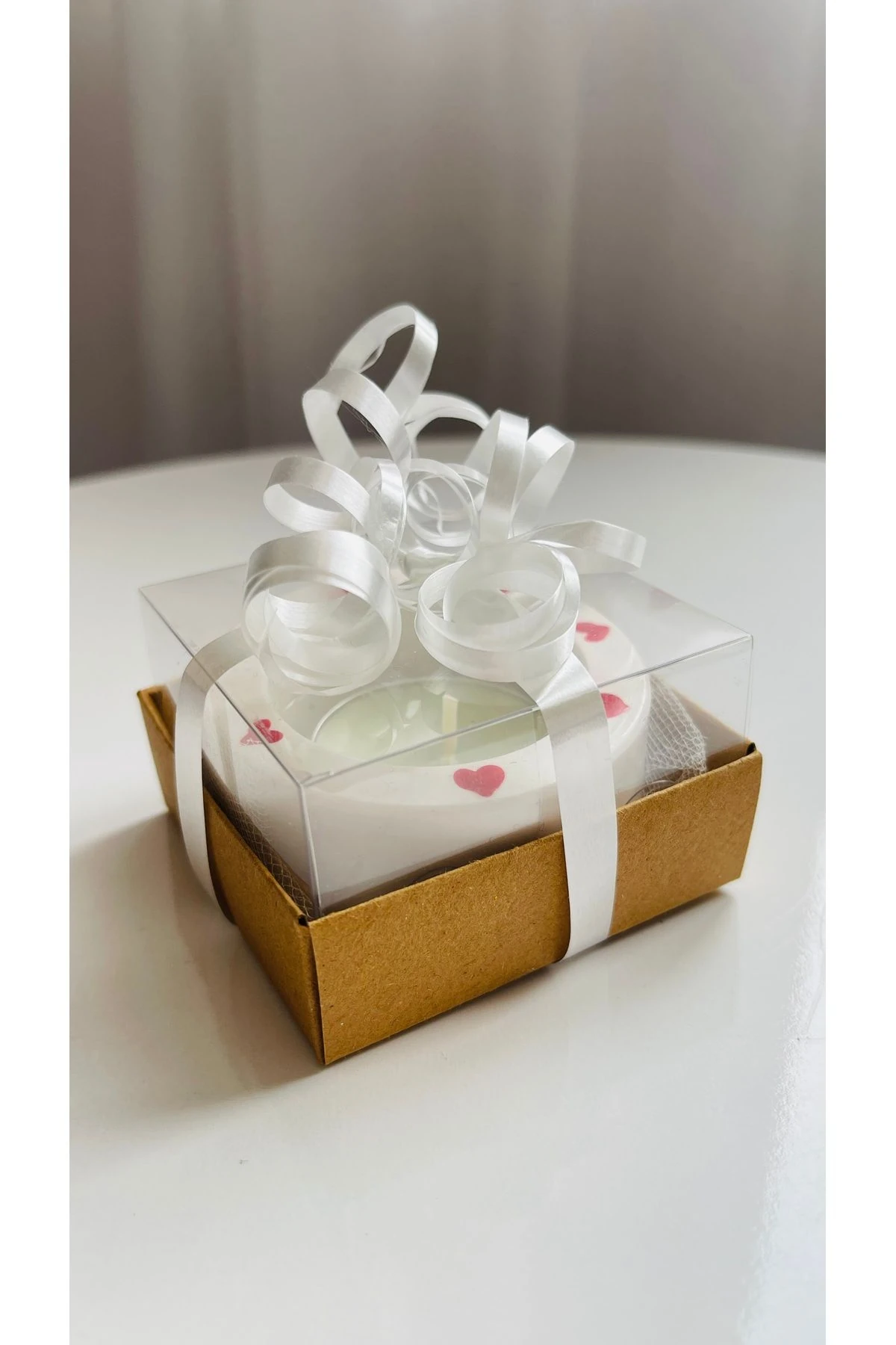 Kalpli Dekoratif Mumluk, Romantik Kalp Desenli Yuvarlak Tealight Mumluk, Hediyelik Kalpli Mumluk