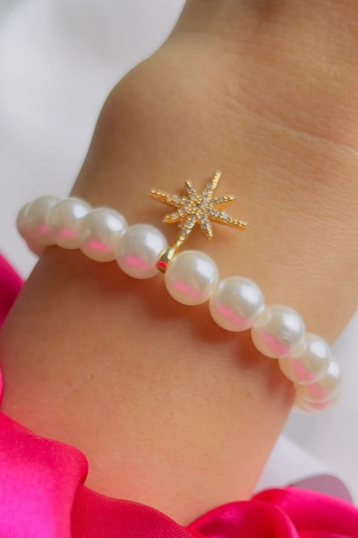 Deniz Yıldızı Detaylı Inci Bileklik