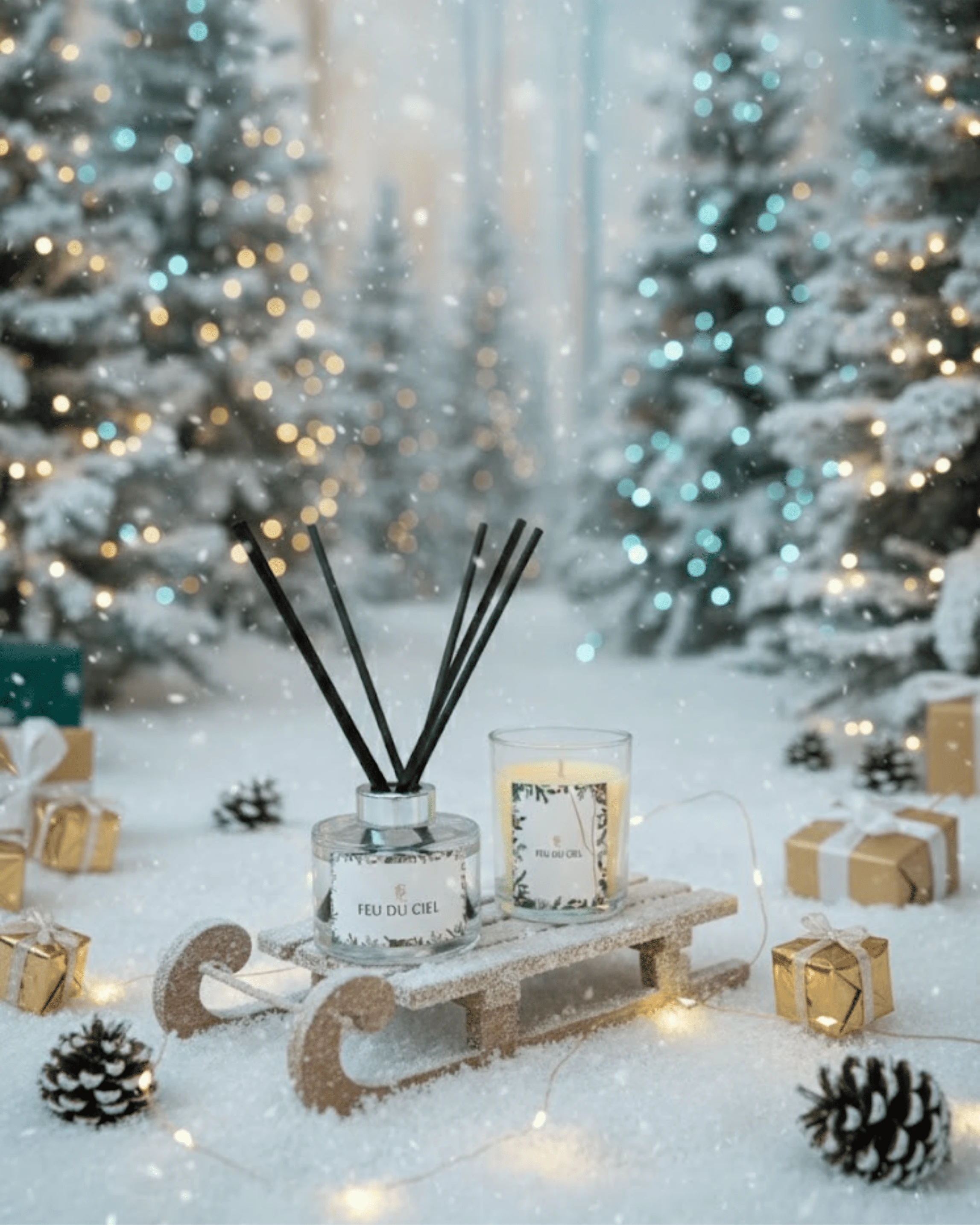 Gingerbread Zencefil Kokulu Mum ve Çubuklu Oda Kokusu Seti