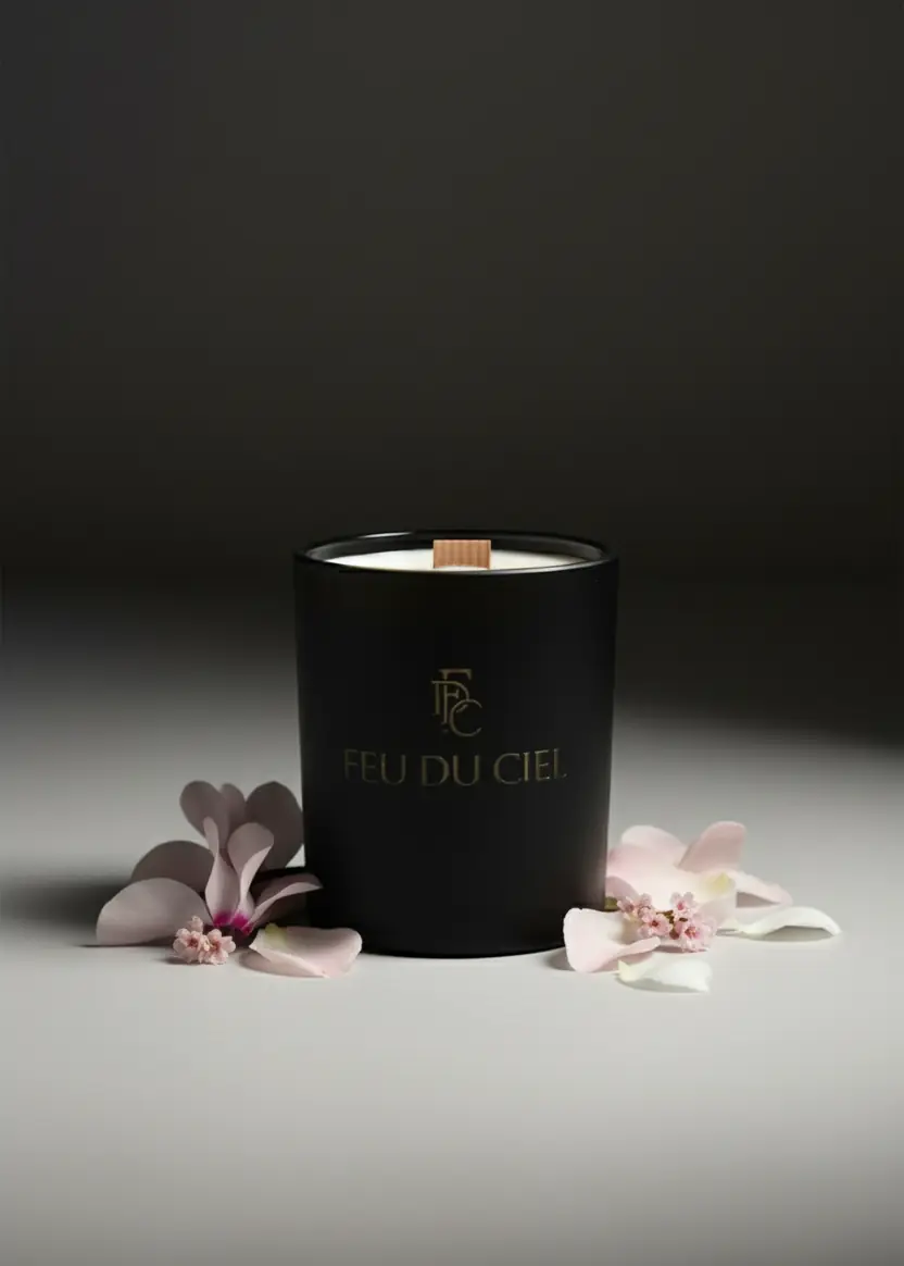 豪華天然コランダムセット 2756 非加熱入り FEU DU CIEL Signature Koleksiyonu | Ahşap Fitili ve Siyah Şık