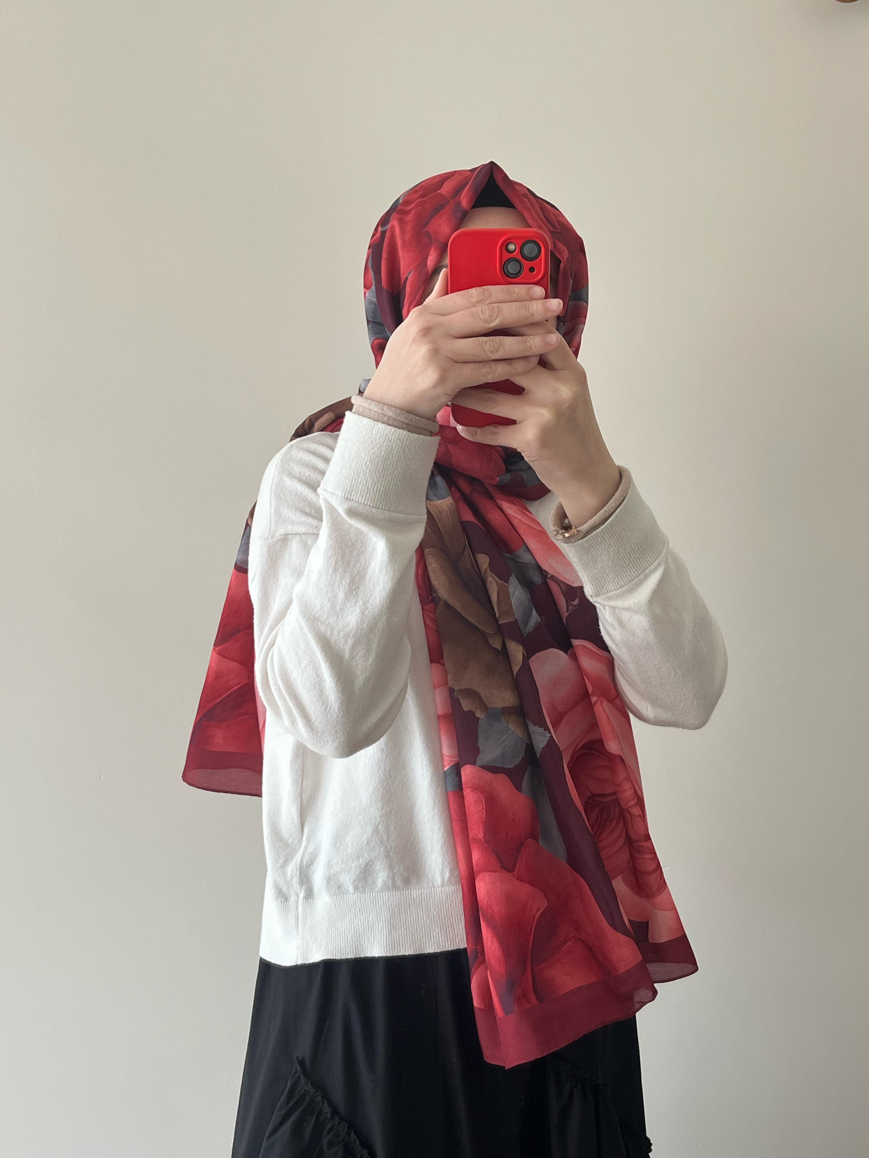 Gül Desenli Soft Şal