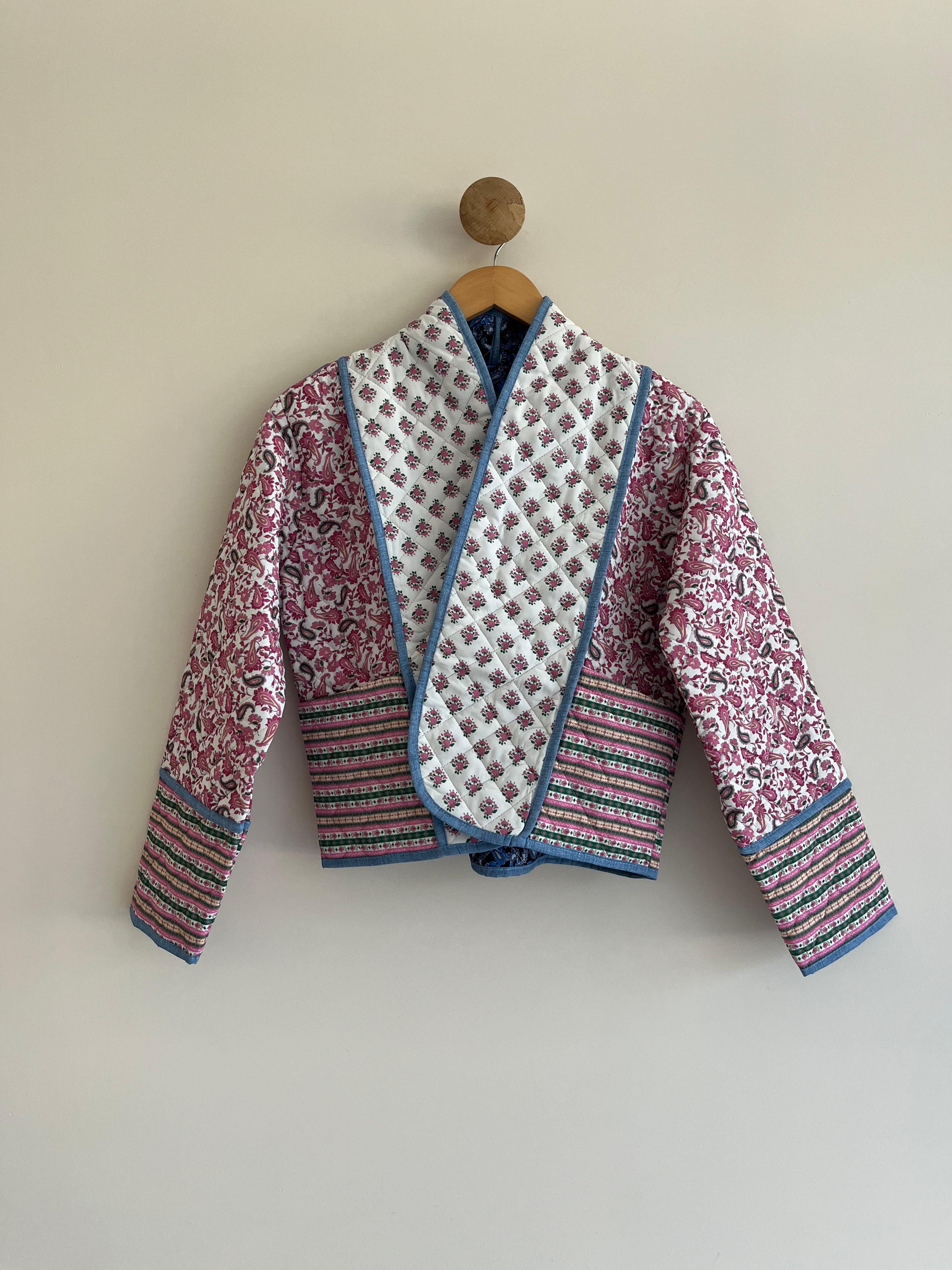 Çiçekli Patchwork Ceket