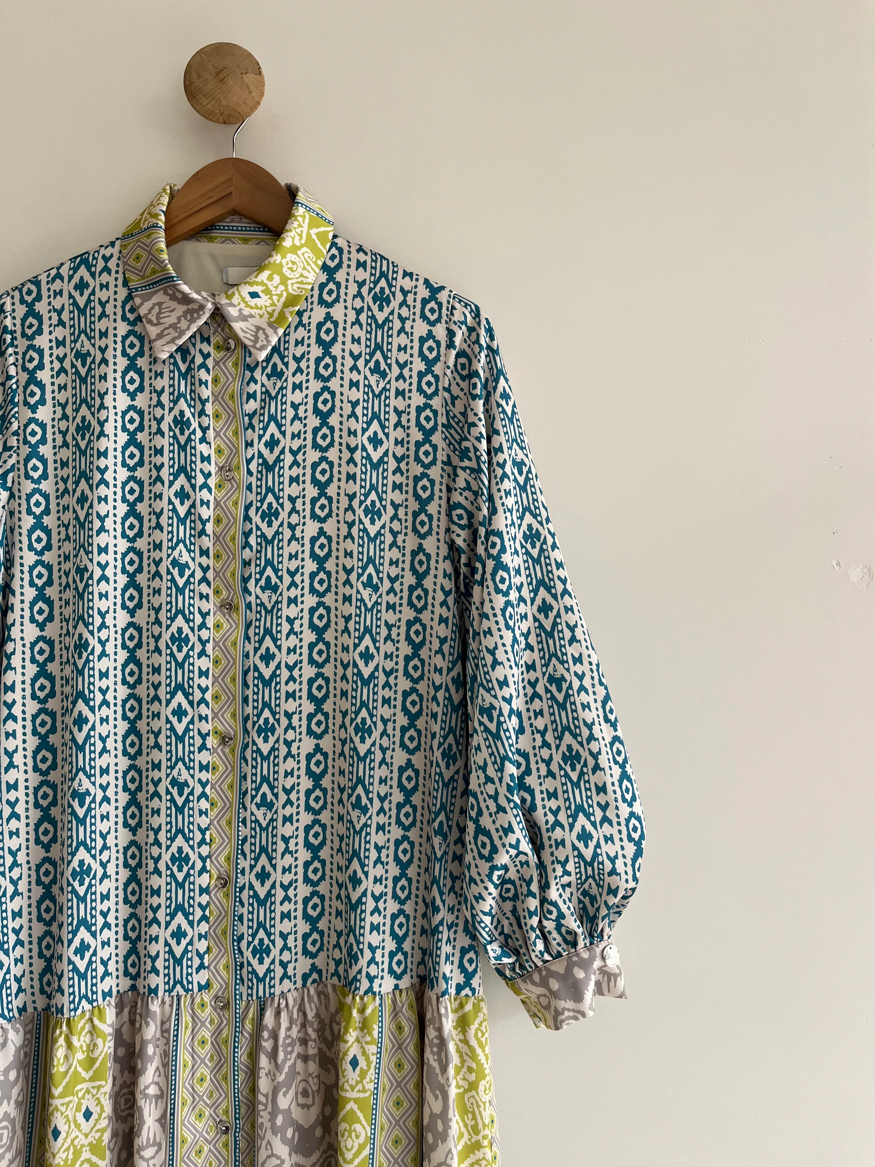 Tanya Saten Desenli Elbise