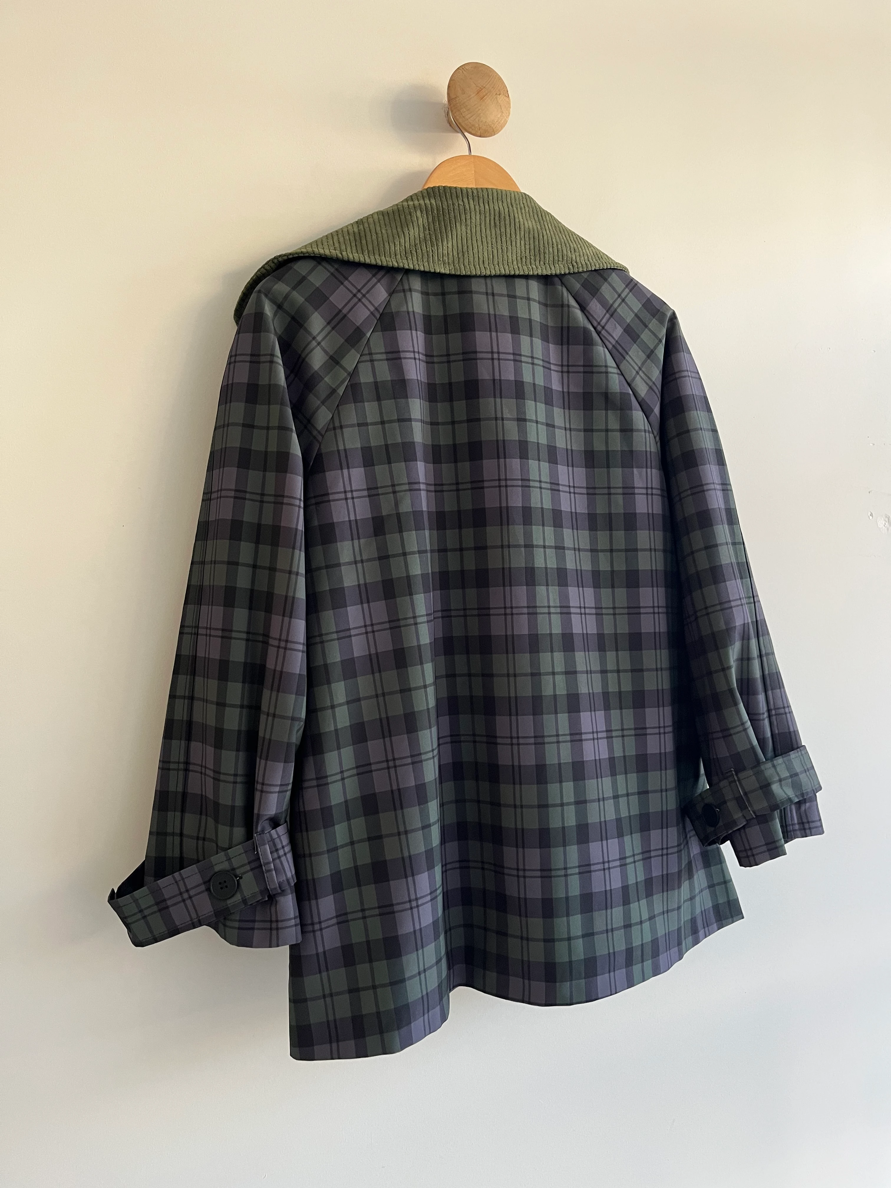 Ekose Desenli Astarlı Ceket-Trenç