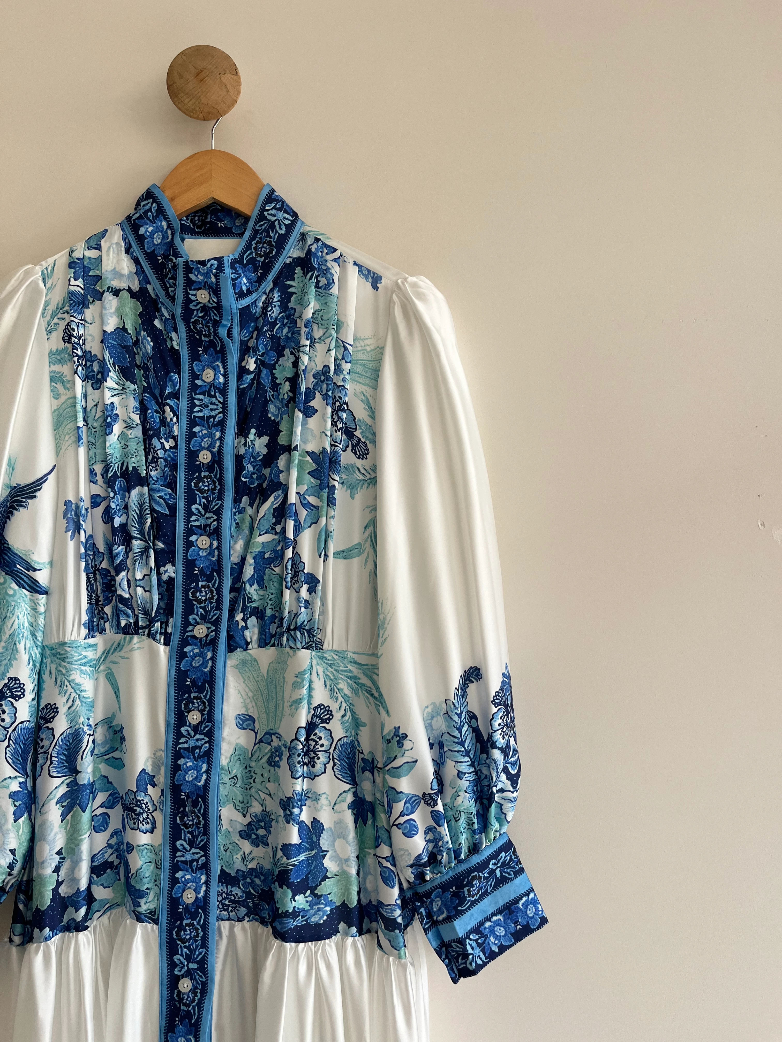 Mavi Saten Tasarım Elbise