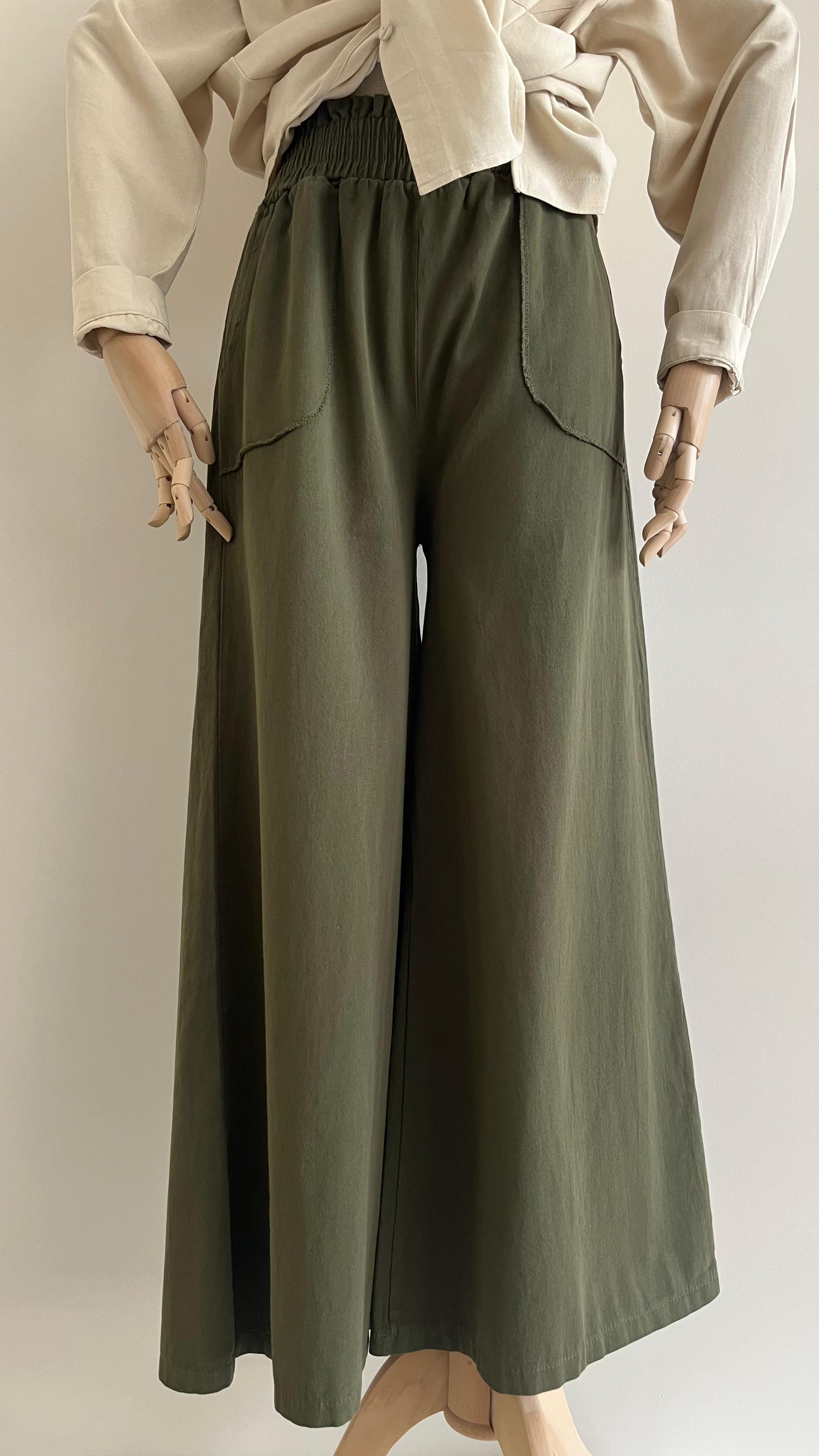 Pamuklu Gabardin İspanyol Paça Pant