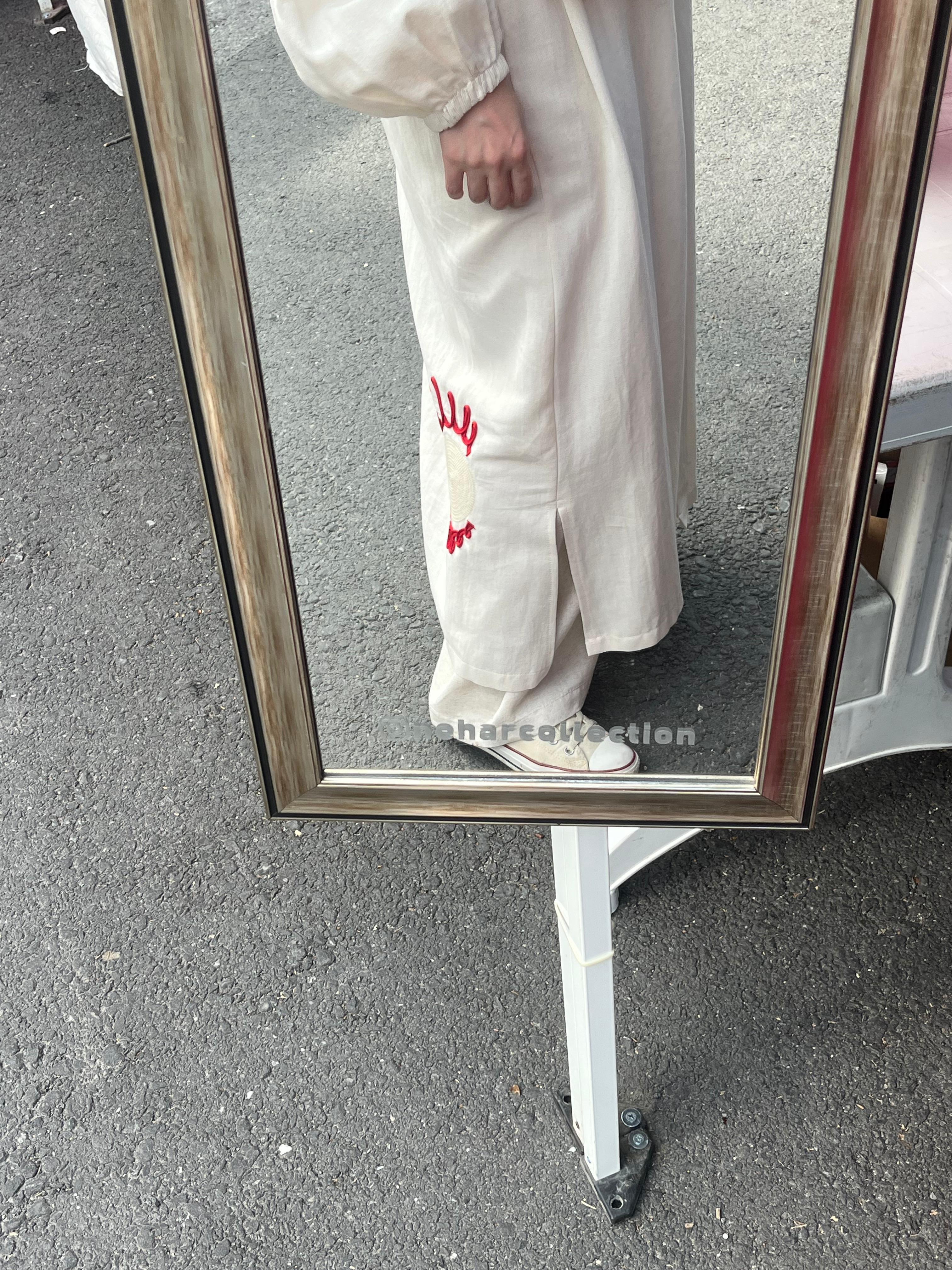 Nakışlı Keten Kimono