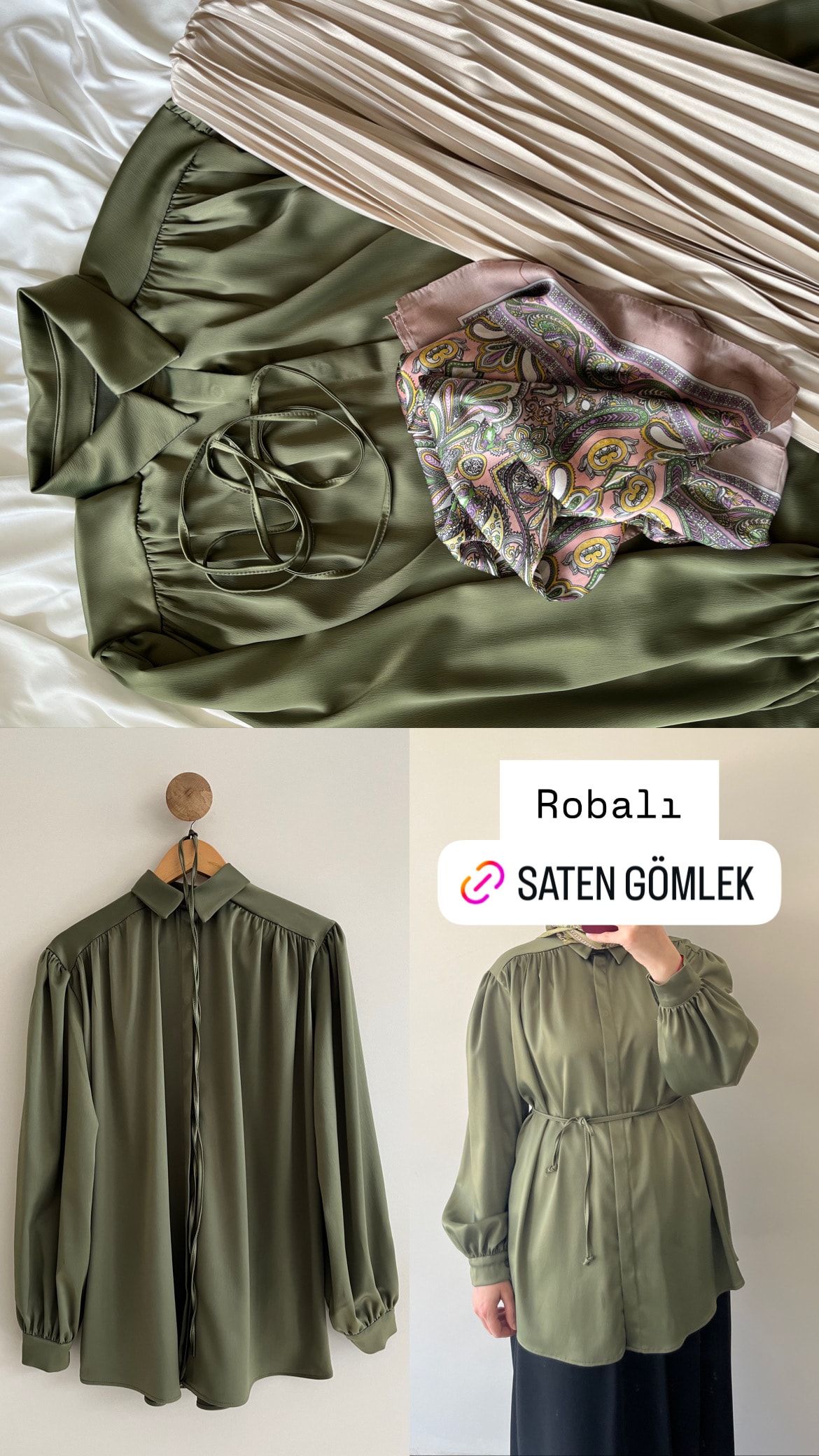 Robalı Saten Gömlek