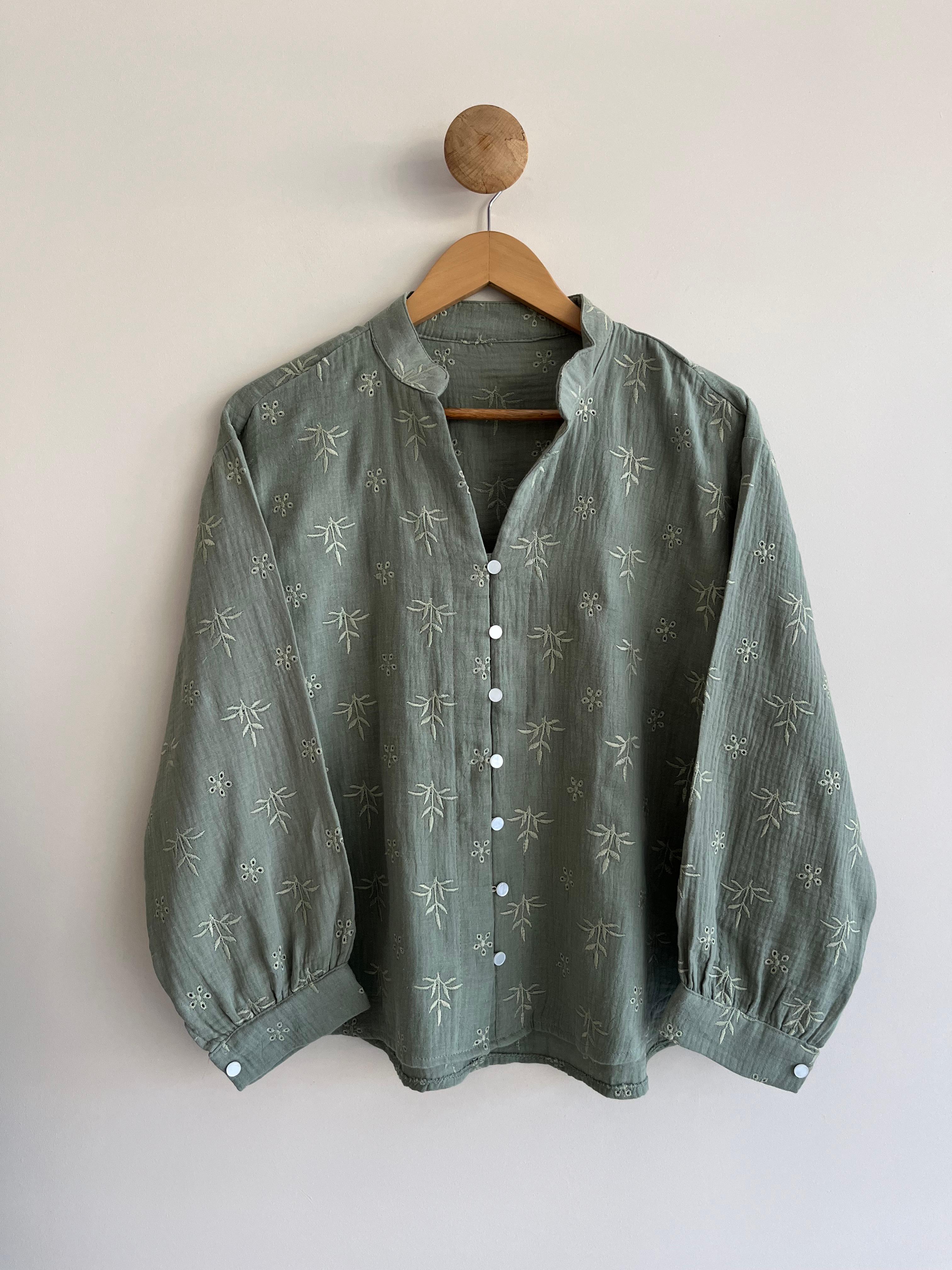 Embroidered Muslin Shirt