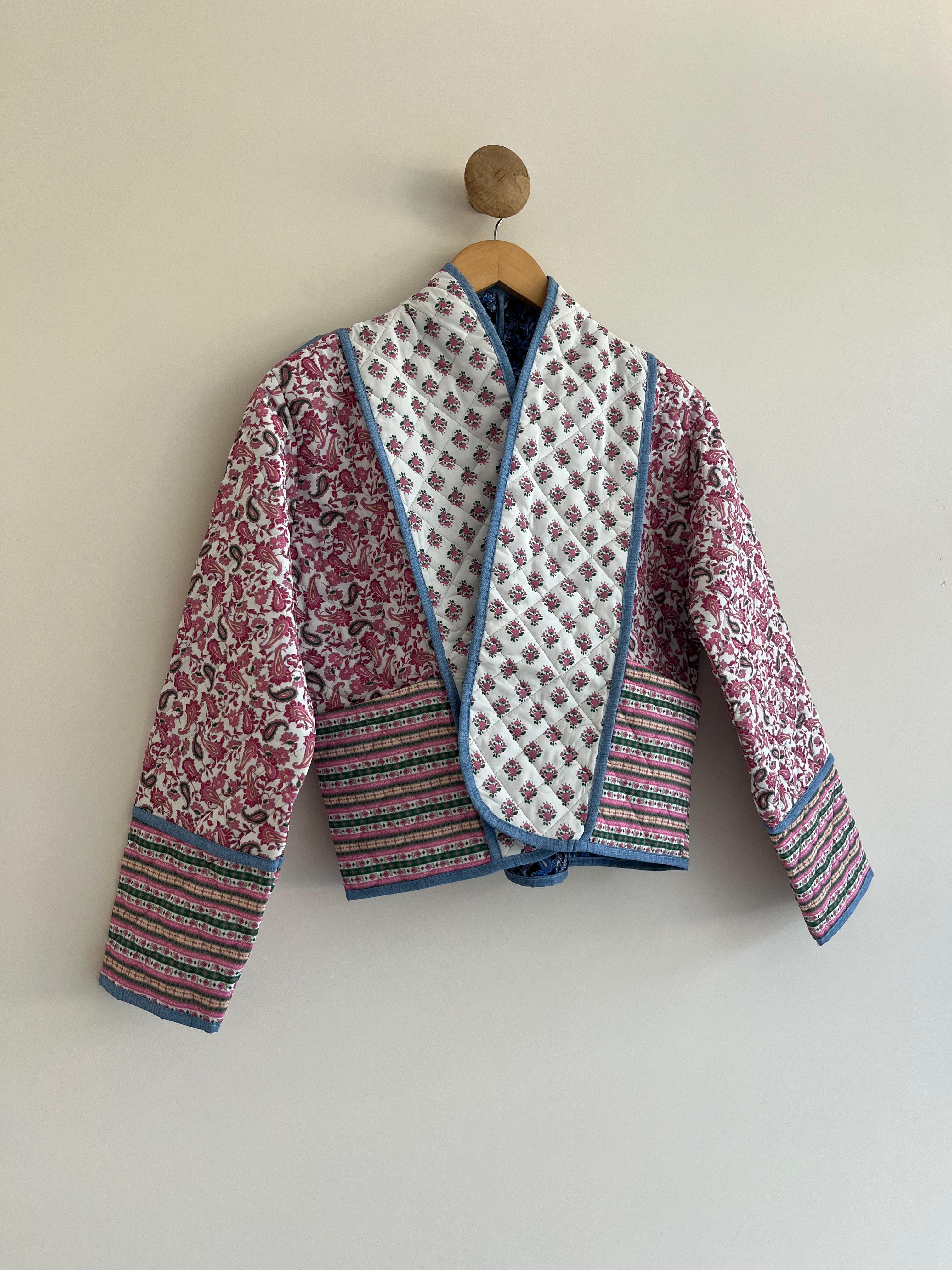 Çiçekli Patchwork Ceket