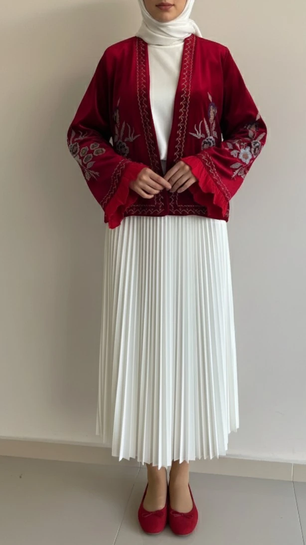 Kadife Nakışlı Ceket