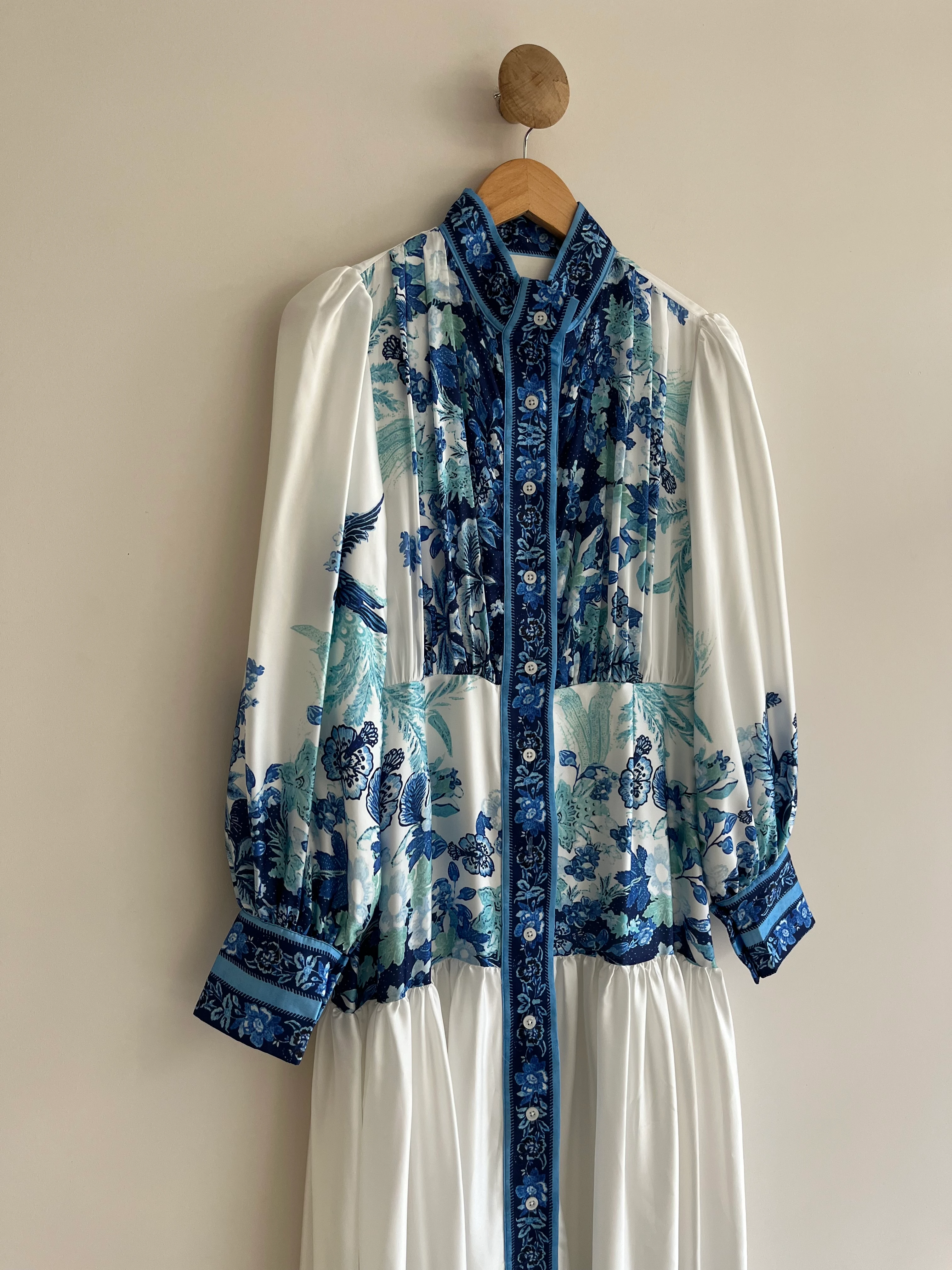 Mavi Saten Tasarım Elbise