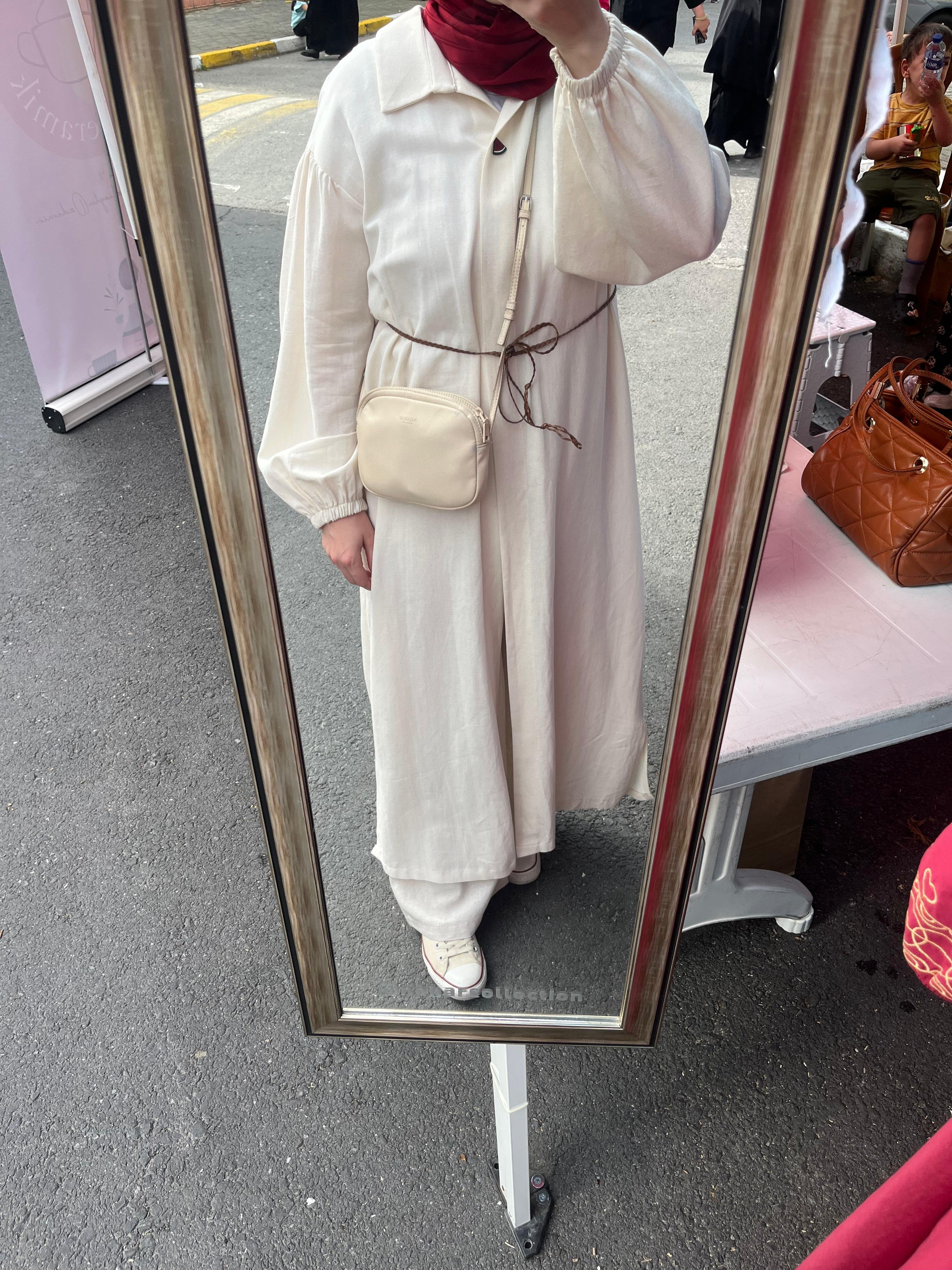Nakışlı Keten Kimono