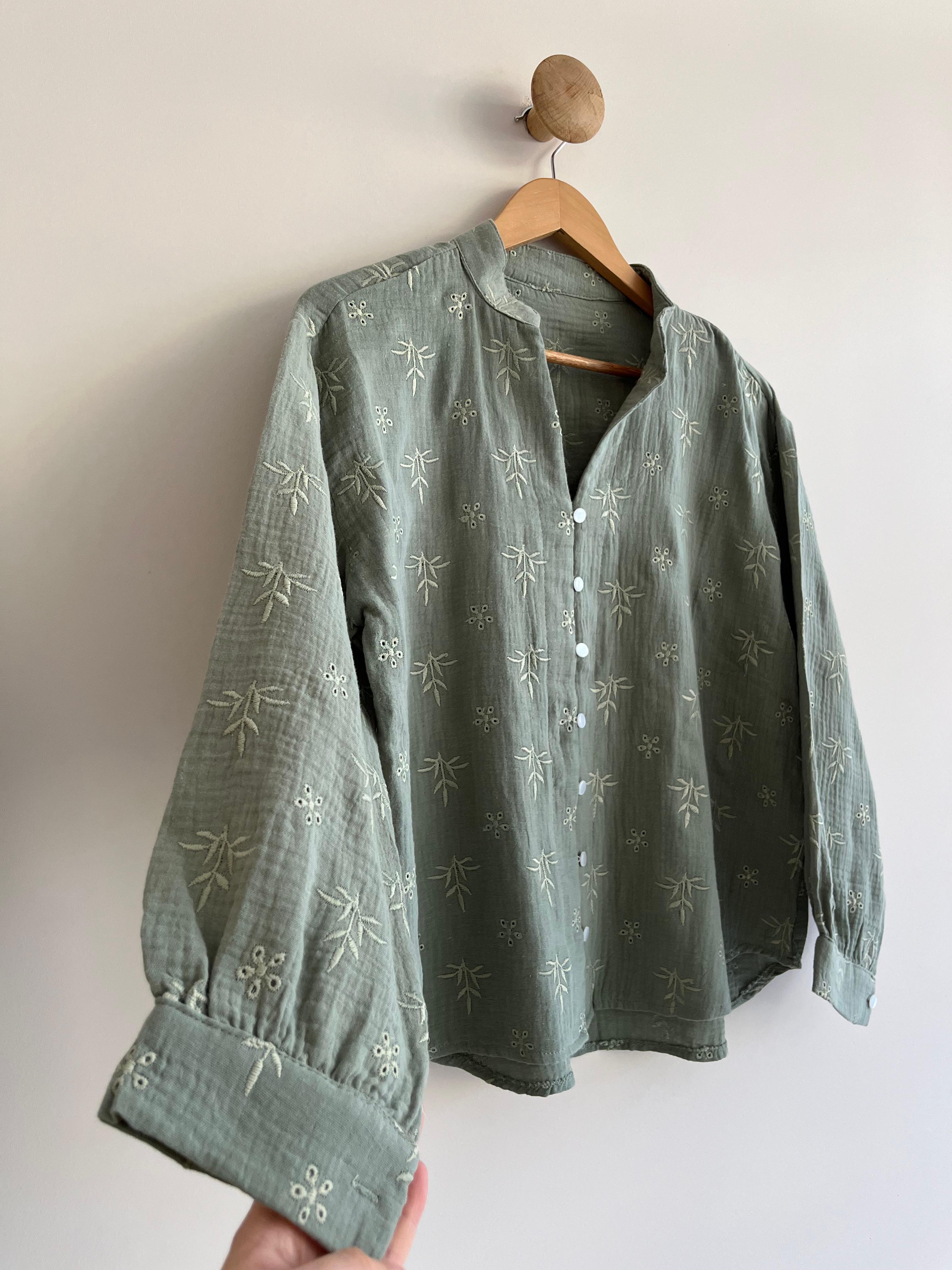 Embroidered Muslin Shirt