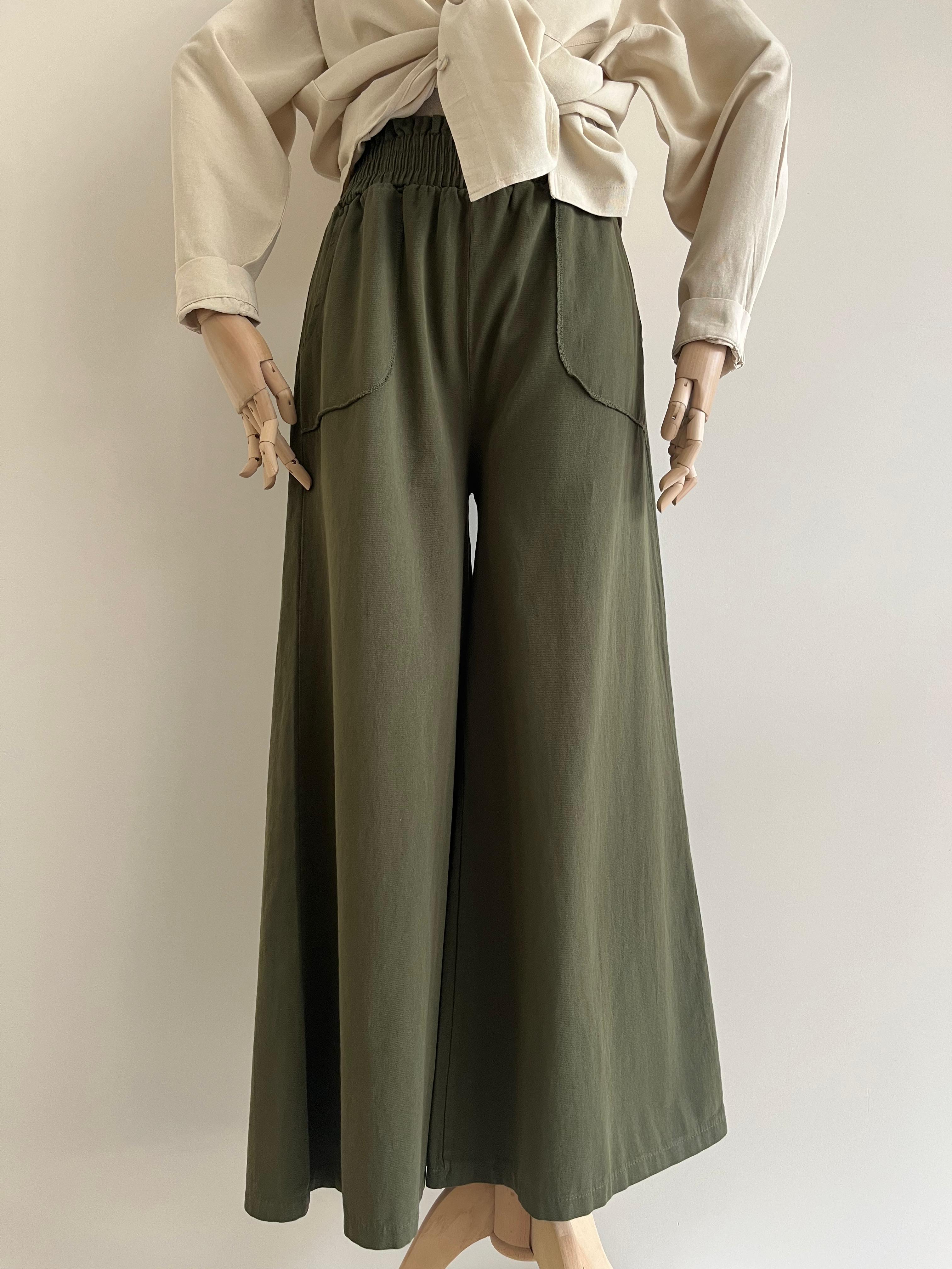 Pamuklu Gabardin İspanyol Paça Pant