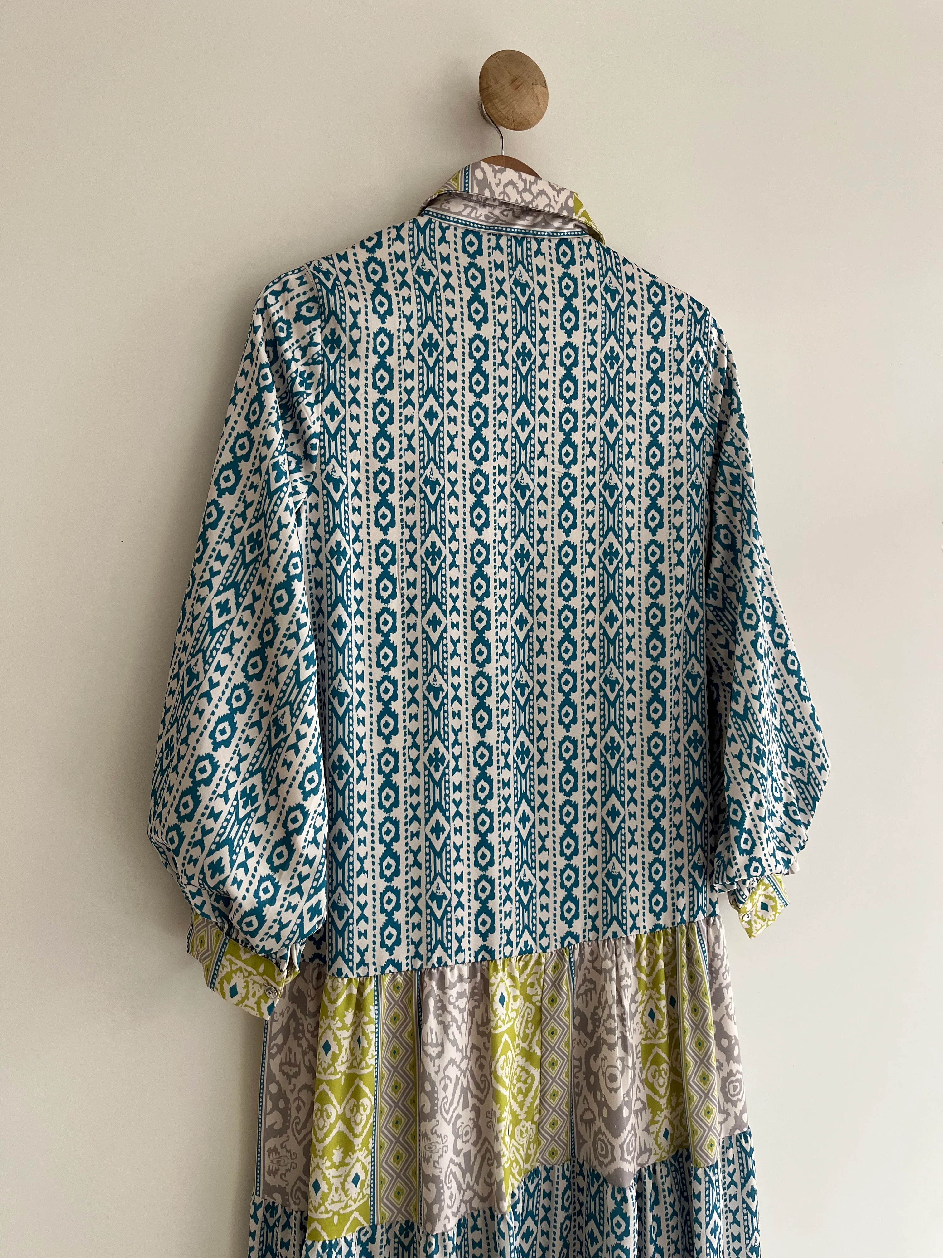 Tanya Saten Desenli Elbise